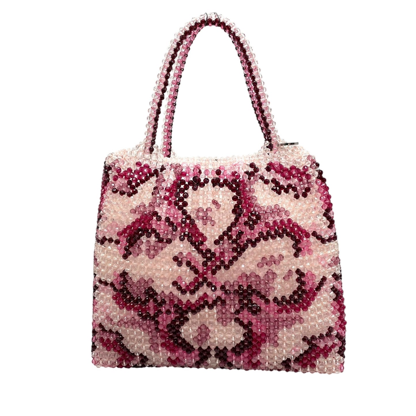 極美品 アンテプリマ ANTEPRIMA ワイヤーバッグ ビーズ ハンドバッグ ピンク系 グラデーション フラワー 花柄 クリスタル レディース U4