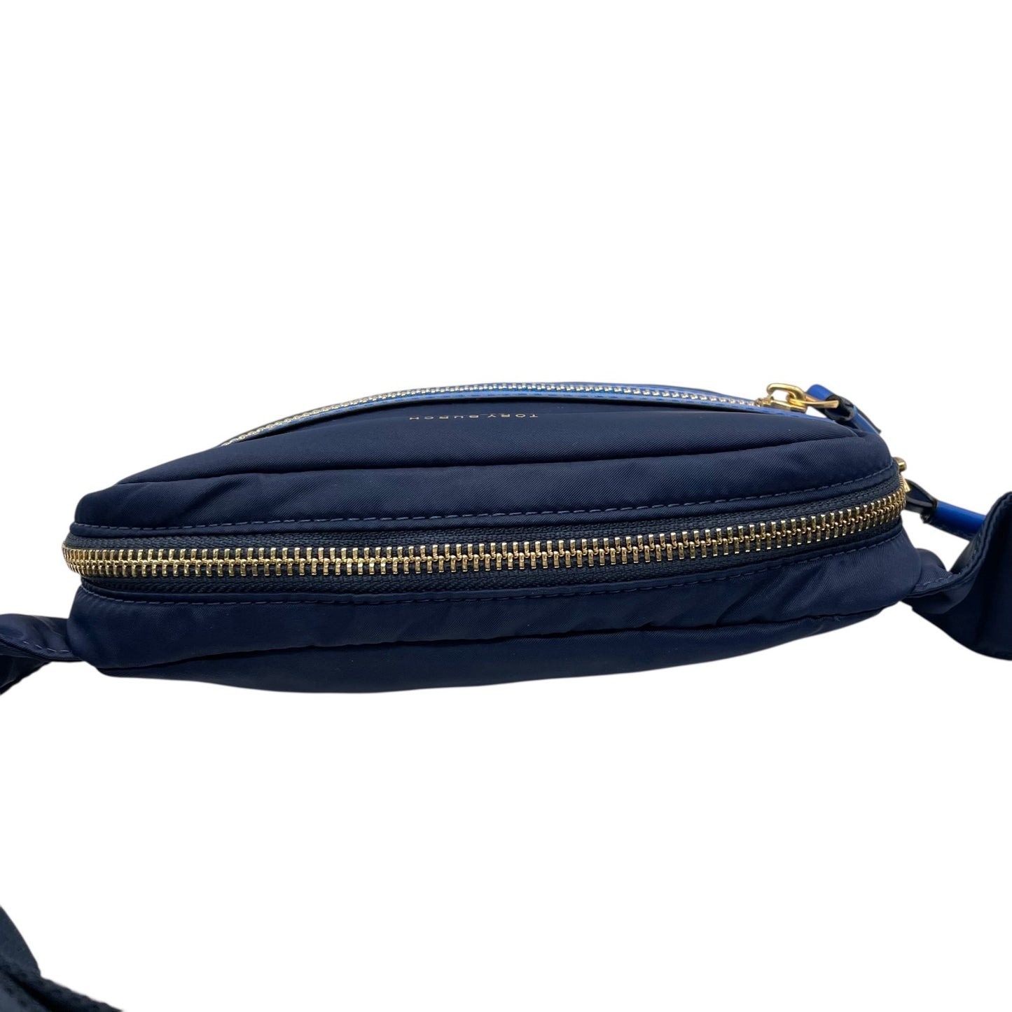 未使用級 美品 トリーバーチ TORY BURCH ボディバッグ ウエストポーチ ショルダーバッグ ネイビー 紺 ブルー 青ナイロン レザー コンビ B1
