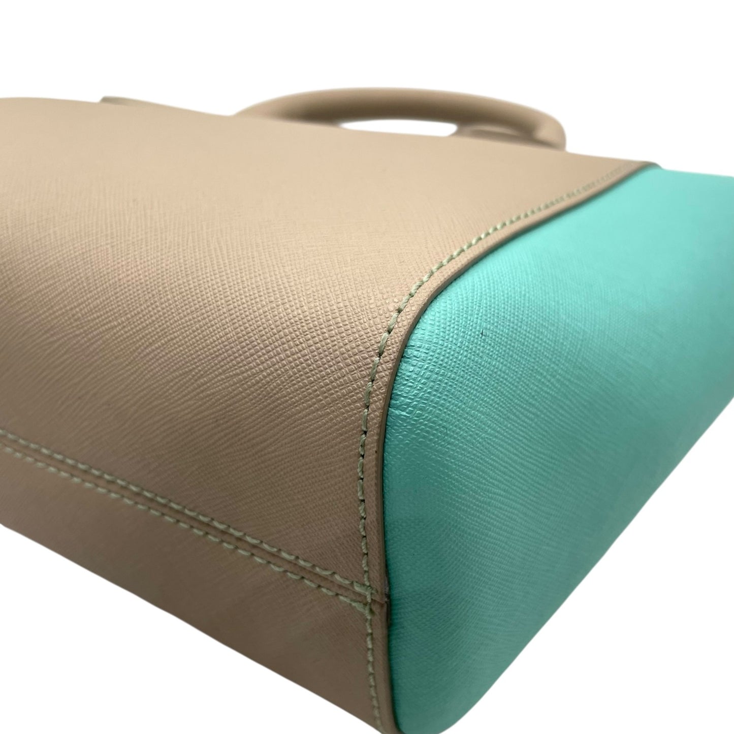 美品 ジルスチュアート JILLSTUART トートバッグ ショルダーバッグ 肩掛け 2WAY バイカラー ゴールド ポーチ付き ベージュ×ミントグリーン D2