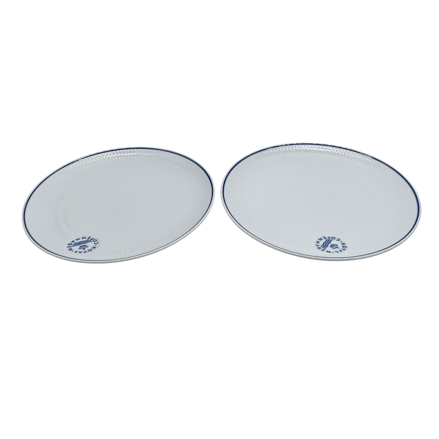 未使用 美品 Royal Copenhagen ロイヤルコペンハーゲン ブルーライン 丸皿 クーププレート 23cm 2枚セット 食器 箱付き