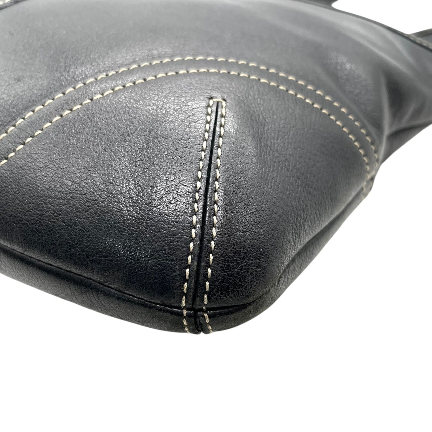 コーチ COACH ショルダーバッグ 9549 レザー 黒 ブラック シルバー金具 ホワイトステッチ 肩掛け 通勤 通学 E5