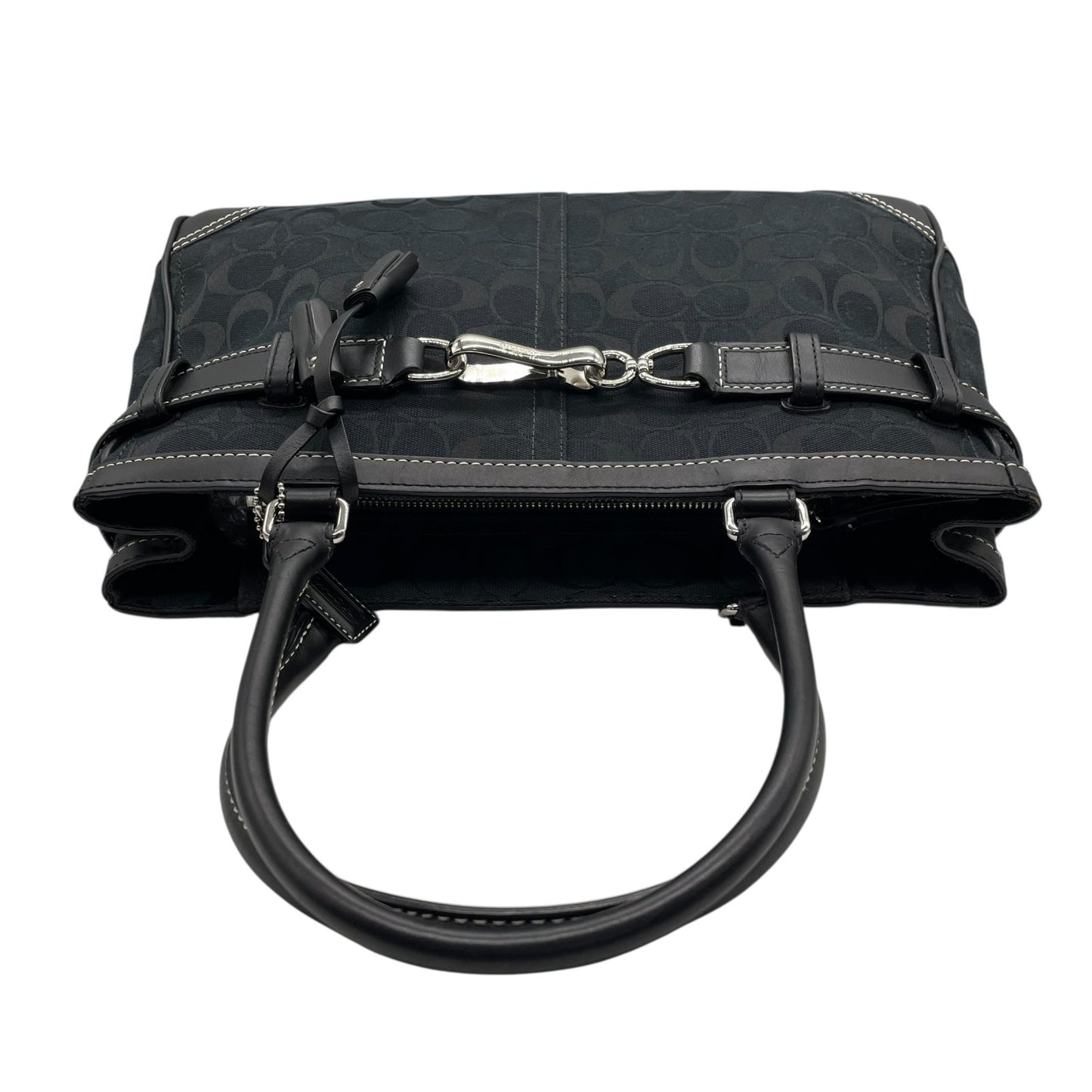 コーチ COACH トートバッグ シグネチャーF08K07 黒 ブラック 紺 ネイビー ジャガード レザー ホースビット A4対応 通勤 通学 U12