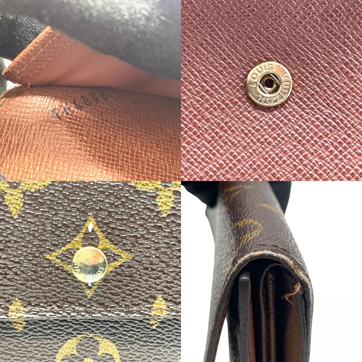 ルイ・ヴィトン LOUIS VUITTON LV モノグラム ポルトトレゾール インターナショナル M61215 長財布 茶色 ブラウン レザー 金金具 ゴールド シリアル刻印 W1