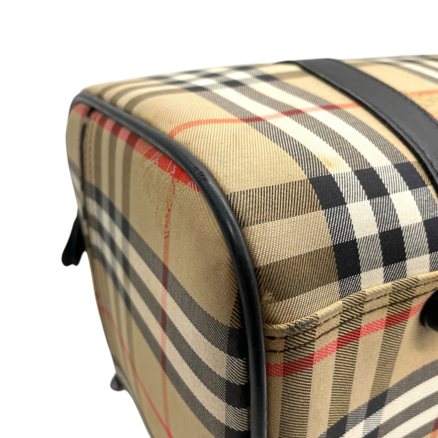 BURBERRY バーバリー ボストンバッグ キャンバス/レザー ベージュ【中古】 レディース