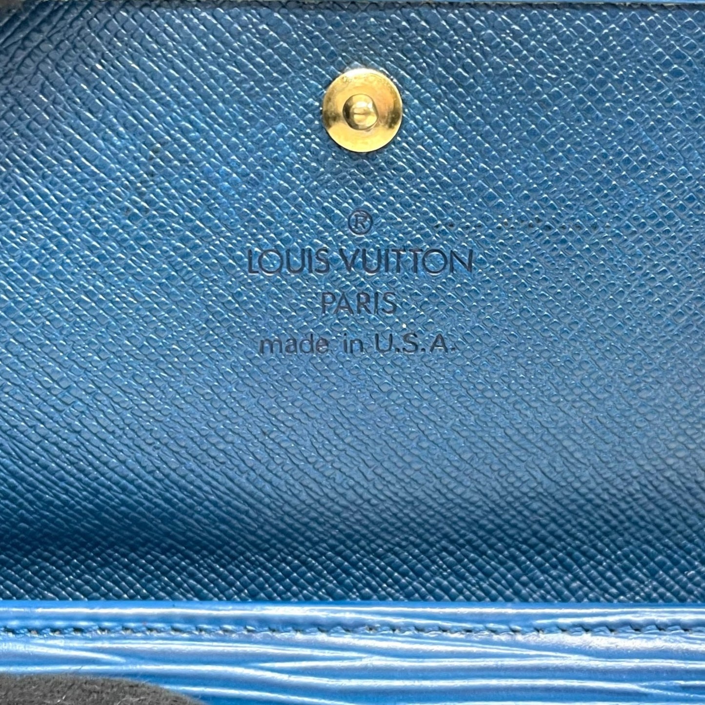 LOUIS VUITTON ルイヴィトン 三つ折り財布 エピ ポルトモネ ビエ カルト クレディ M63485 青 ブルー レザー M4