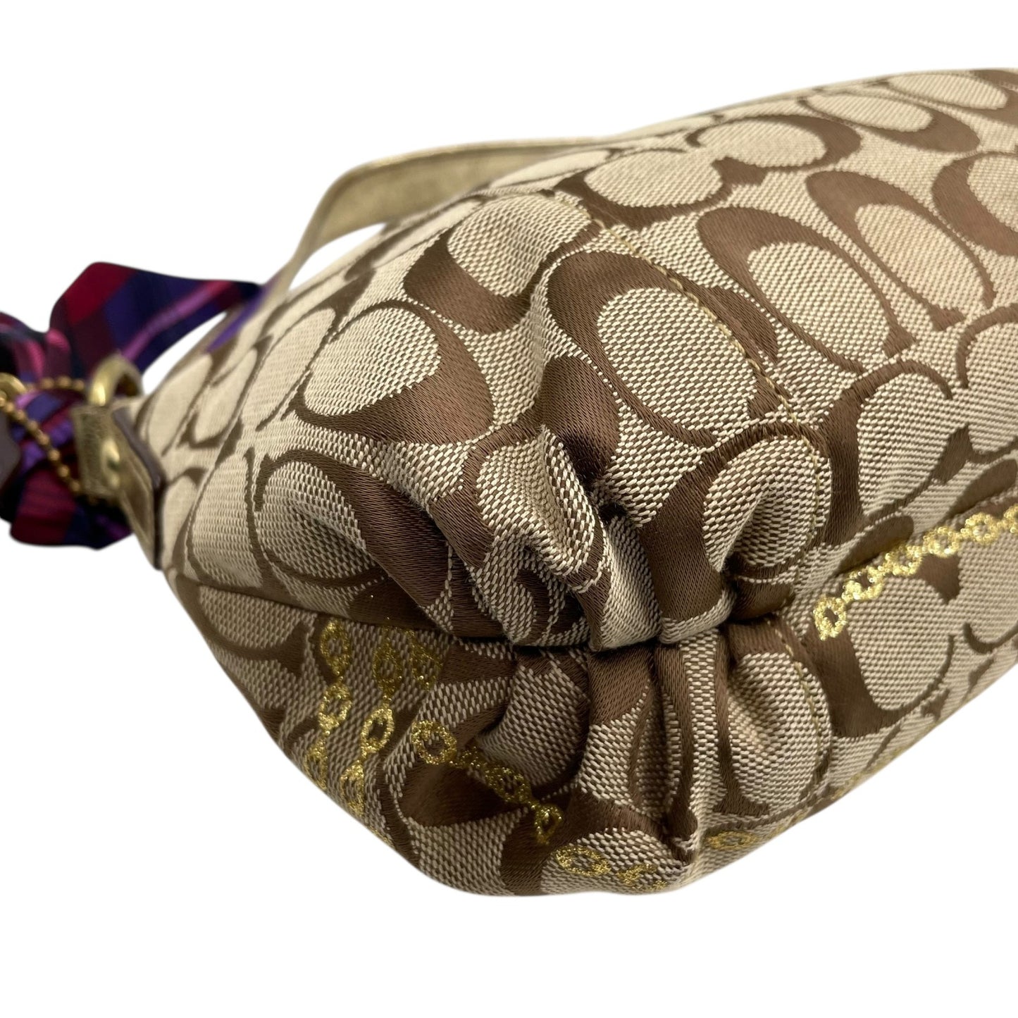 COACH コーチ 15880 ポピー Y2K 00s vintage 2way シグネチャー ハンドバッグ ショルダーバッグ スカーフチャーム 総柄 キャンバス s91