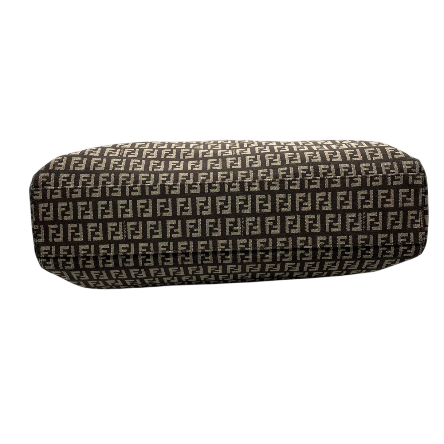 美品 フェンディ Fendi ズッキーノ トートバッグ ショルダーバッグ 大容量 FFロゴ キャンバス ブラウン レザーハンドル ビンテージ 通勤 通学 2000s