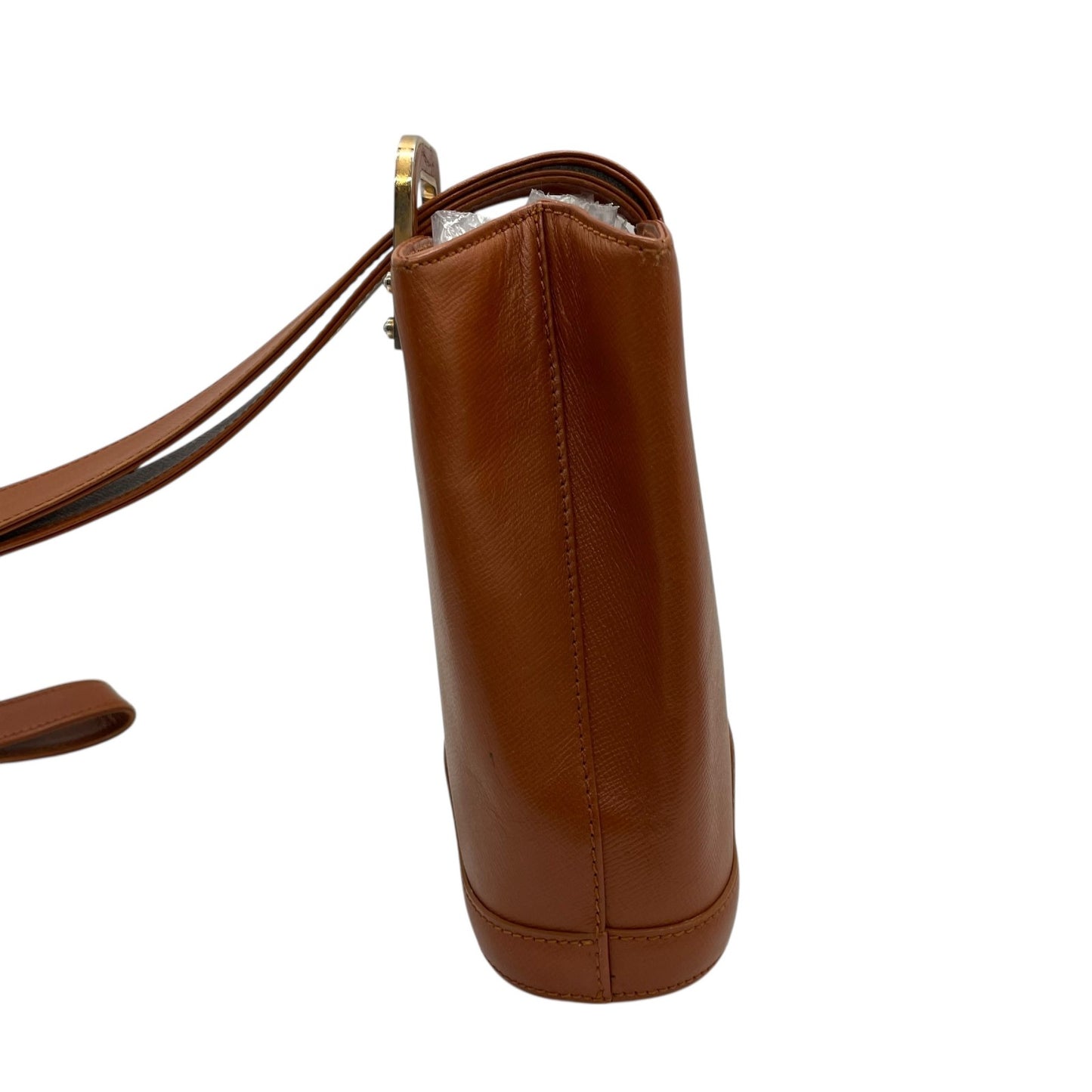 Valextra ヴァレクストラ ヴィンテージ レザー ショルダーバッグ クロスボディ ブラウン ゴールド金具 イタリア製 レディース K5