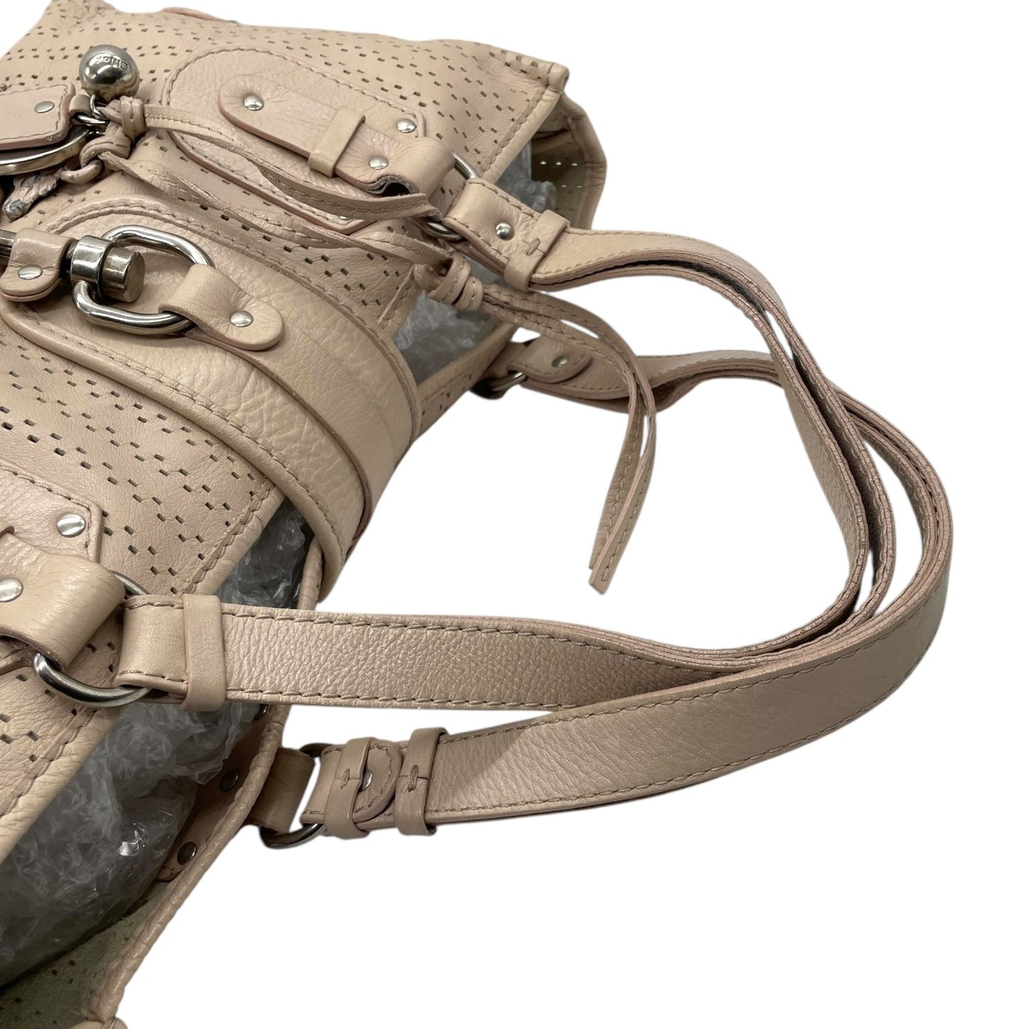 Chloé クロエ ケララ トートバッグ レザー Y2K vintage archive 00s パンチング ヌードカラー シルバーハードウェア 大容量 キャリーオール レディース U10