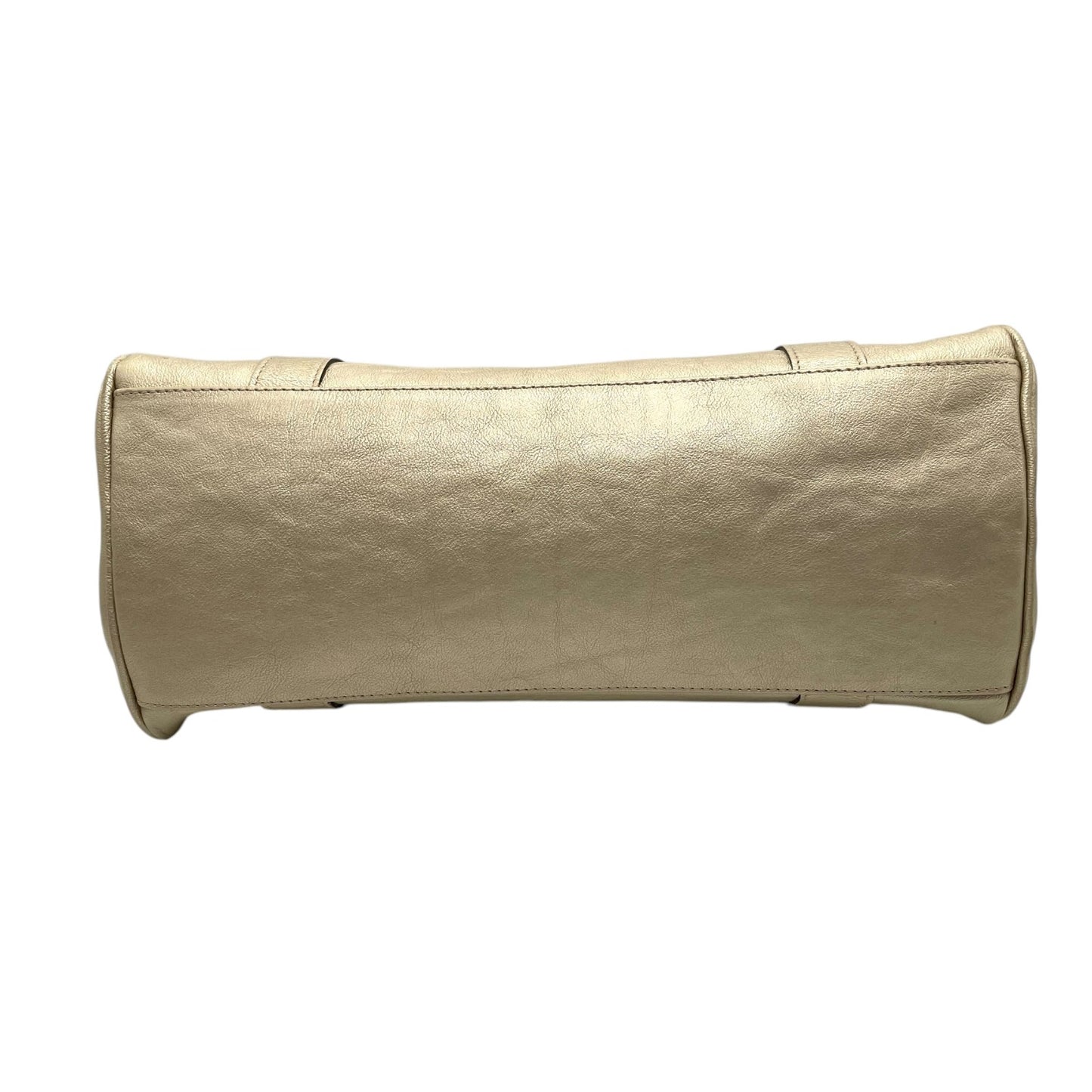 美品 マルベリー mulberry ベイズウォーター ハンドバッグ レザー 本革 ゴールドカラー ベージュ ゴールド金具 レディース フラップ ターンロック クラシック 通勤 通学 K12