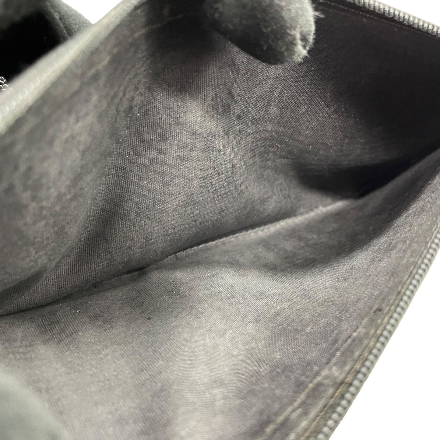 Authentic SAINT LAURENT YSL Leather Round Zipper Wallet Black Gold Hardware Unisex