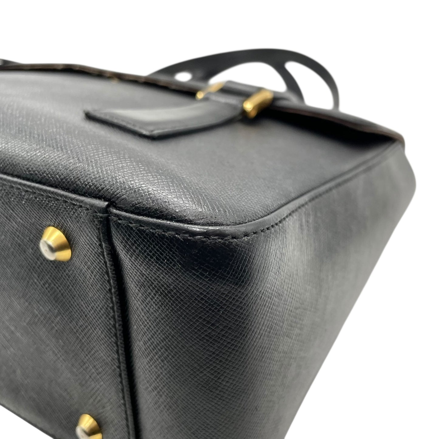 Authentic BURBERRY Handbag Tote Bag Black Leather Gold Hardware Logo Nova Check Women's Men's Shoulder Bag