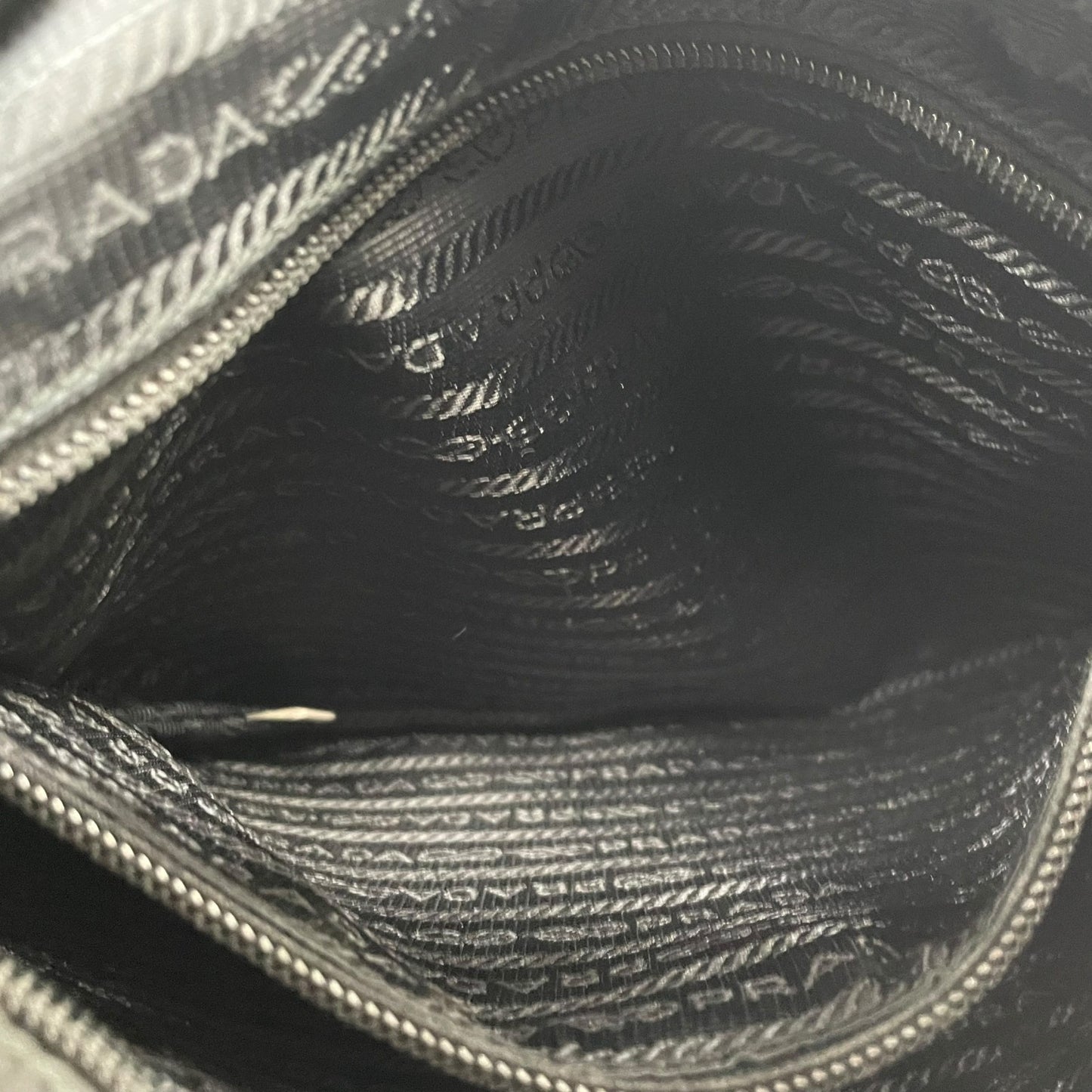 Authentic PRADA Black Shoulder Bag Triangular Logo Plate Nylon Leather Silver Hardware Adjustable Strap Men's Women's