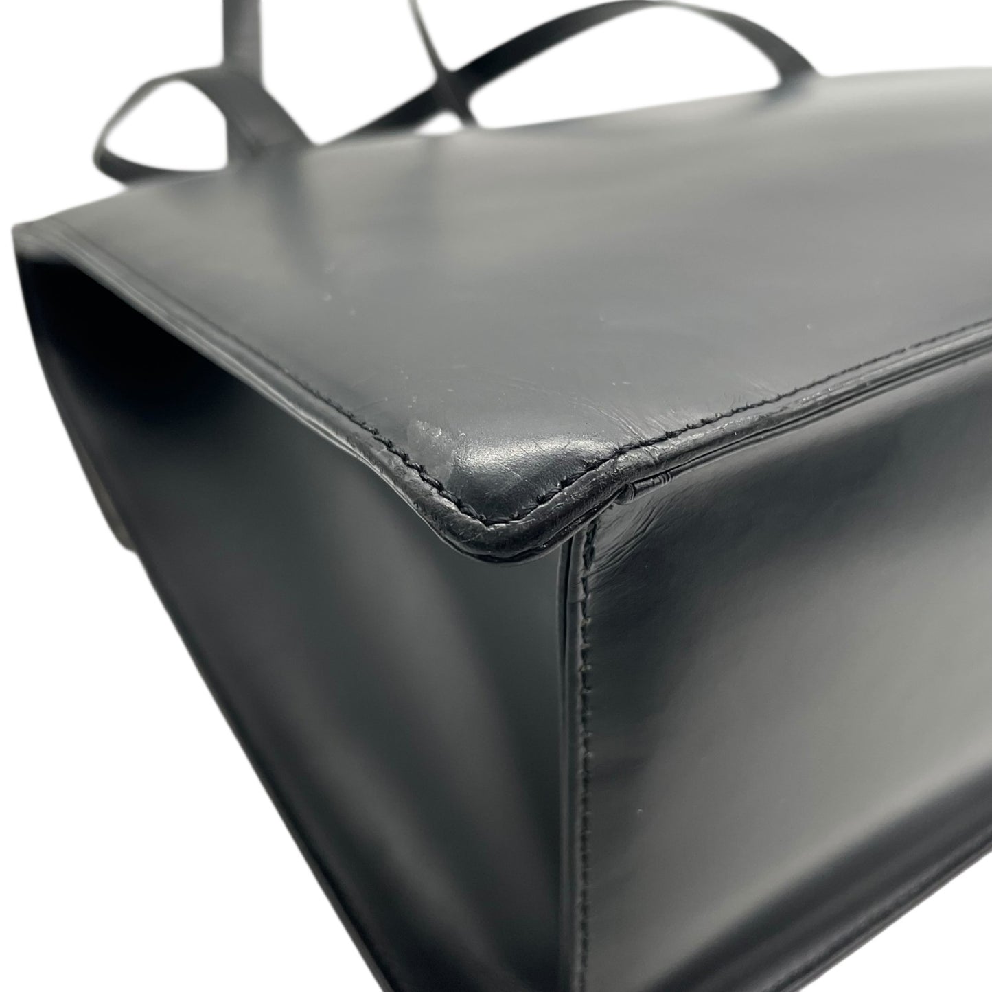 Authentic BURBERRY Black Nova Check Shadow Horse Leather Handbag Shoulder Bag Silver Hardware Women's Flap Closure