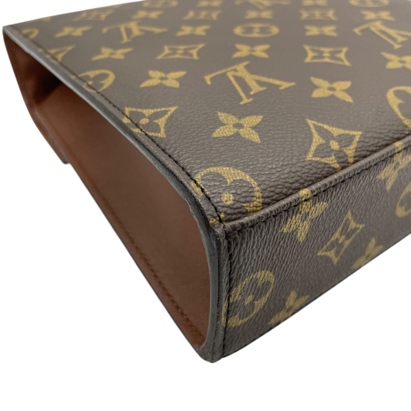 Authentic LOUIS VUITTON Monogram Marzelive Handbag M51379 Brown PVC Leather Gold Hardware Top Handle Flap Closure Women's