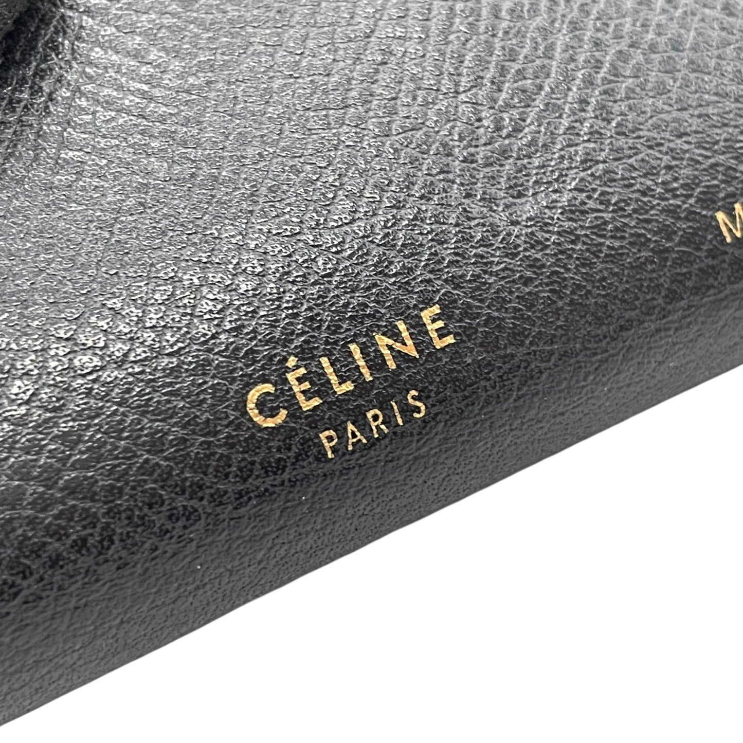 美品 CELINE セリーヌ 6連キーケース 黒 ブラック 水色 ブルー バイカラー レザー 本革 ゴールド金具 フィービー期 M2