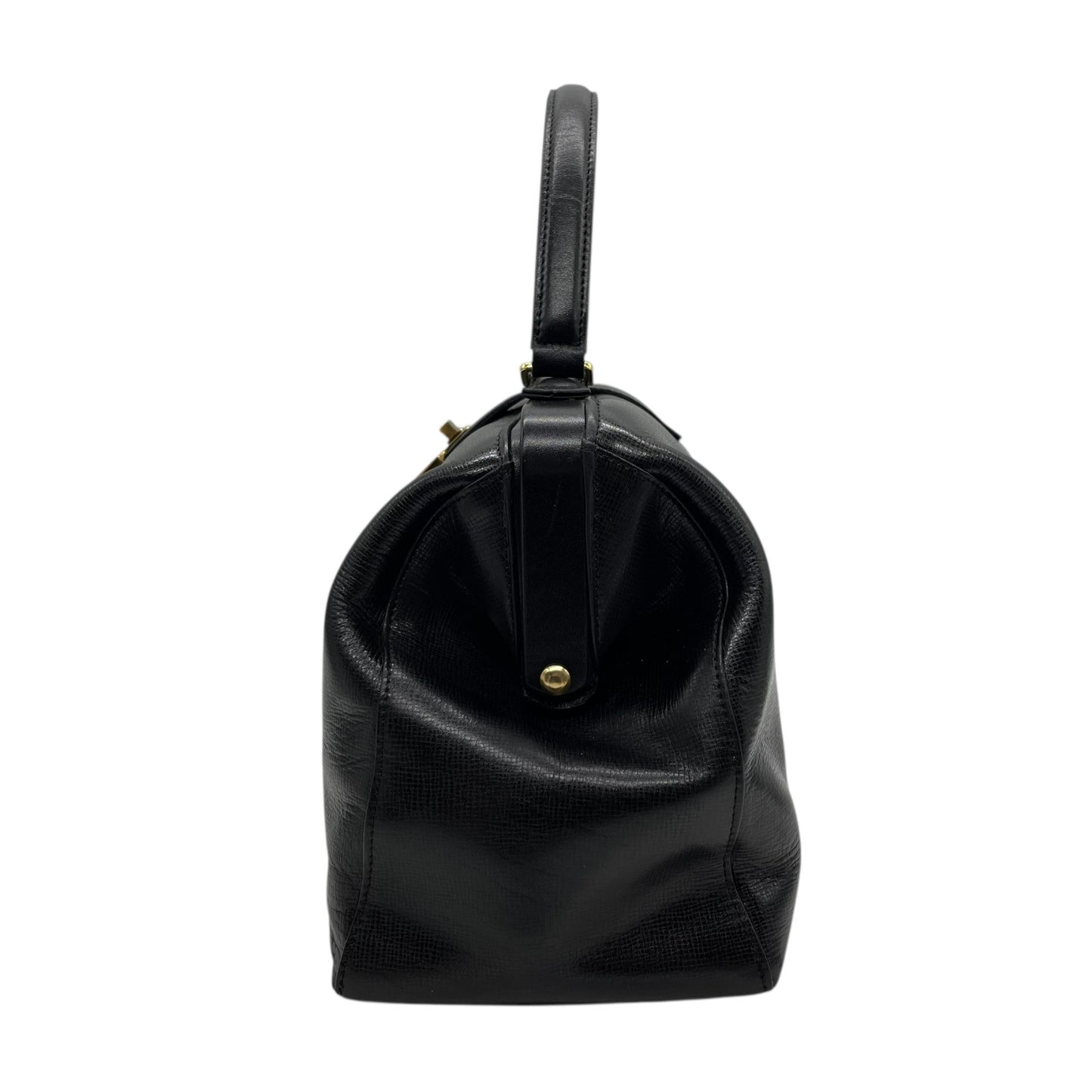 GIVENCHY ジバンシィ ジバンシー SACS ハンドバッグ 黒 ブラック レザー 本革 ゴールド金具 トップハンドル Gロゴ 手提げ レディース ヴィンテージ B5