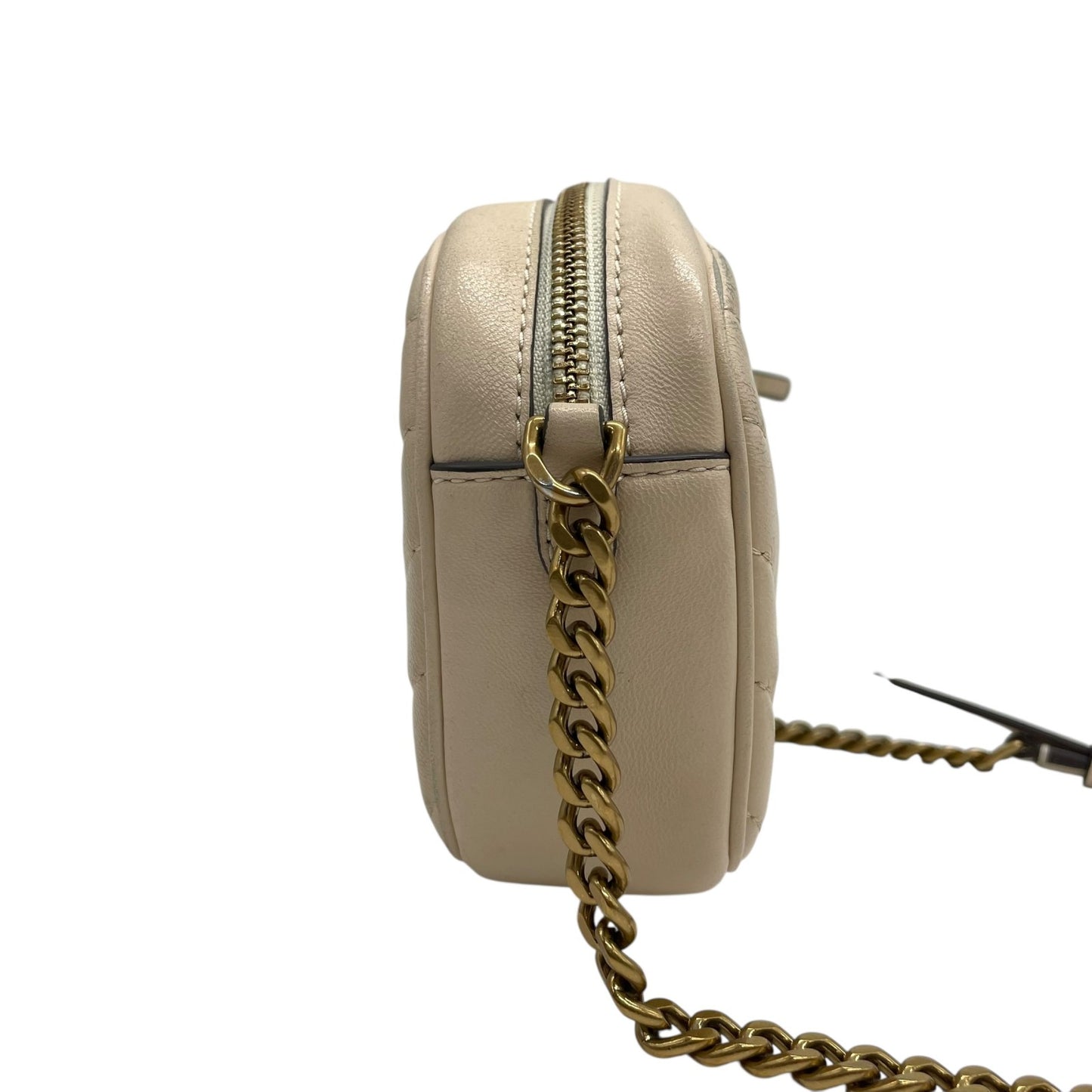 TORY BURCH トリーバーチ キラ カメラバッグ ショルダーバッグ アイボリー ベージュ レザー ゴールド金具 キルティング ロゴ チェーン レディース K9