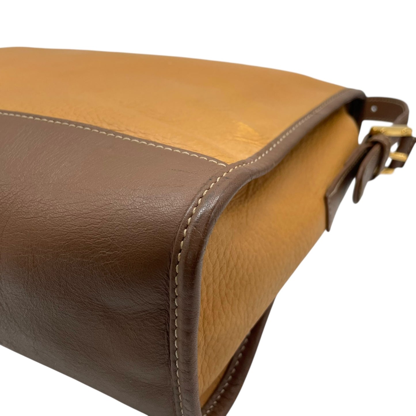 Authentic LOEWE Anagram Leather Shoulder Bag Camel Brown Embossed Logo Crossbody Vintage Archive Women