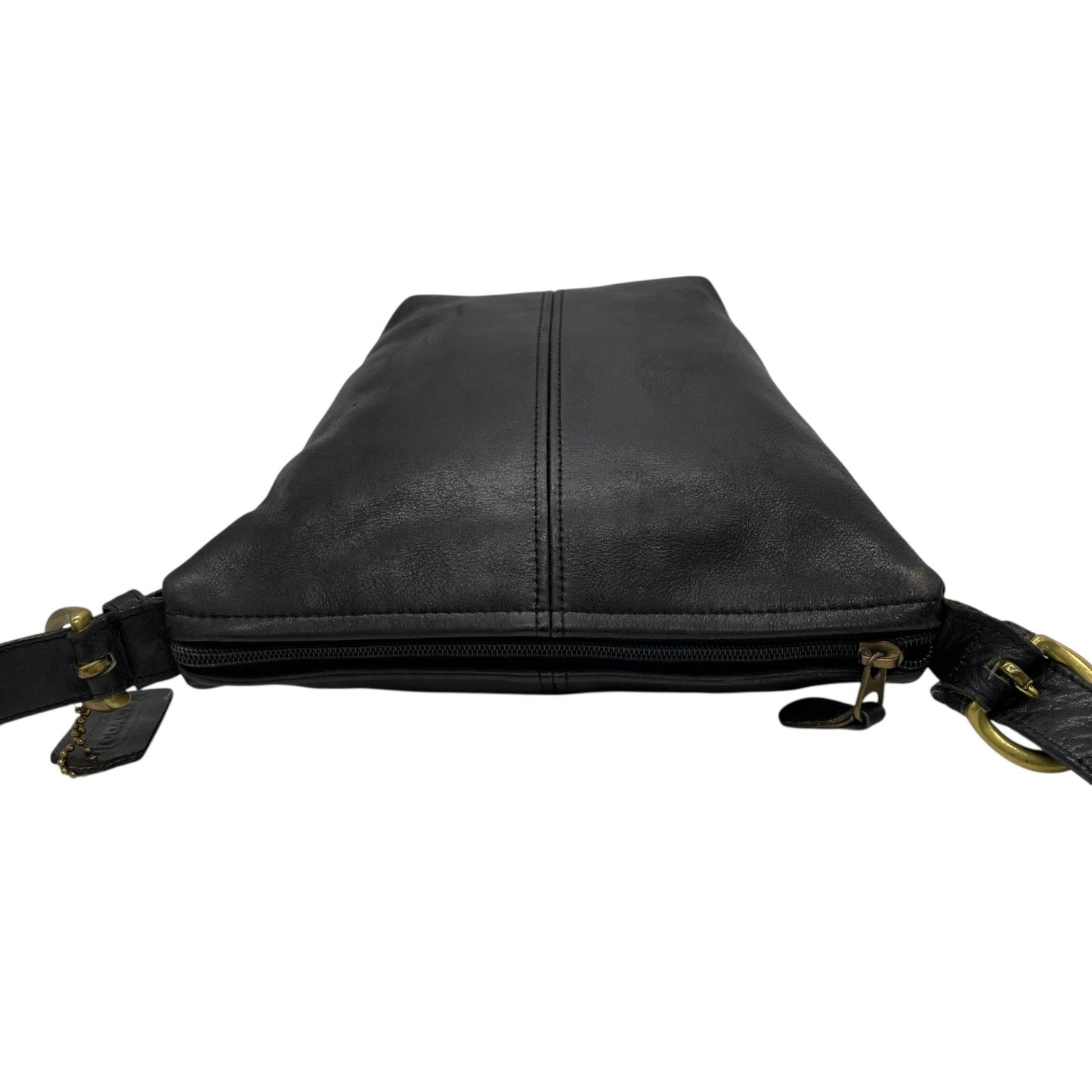 希少 COACH オールドコーチ ヴィンテージ ショルダーバッグ クロスボディ 斜め掛け オールレザー フルグレイン 黒 ブラック ゴールド金具 バケツ型 403