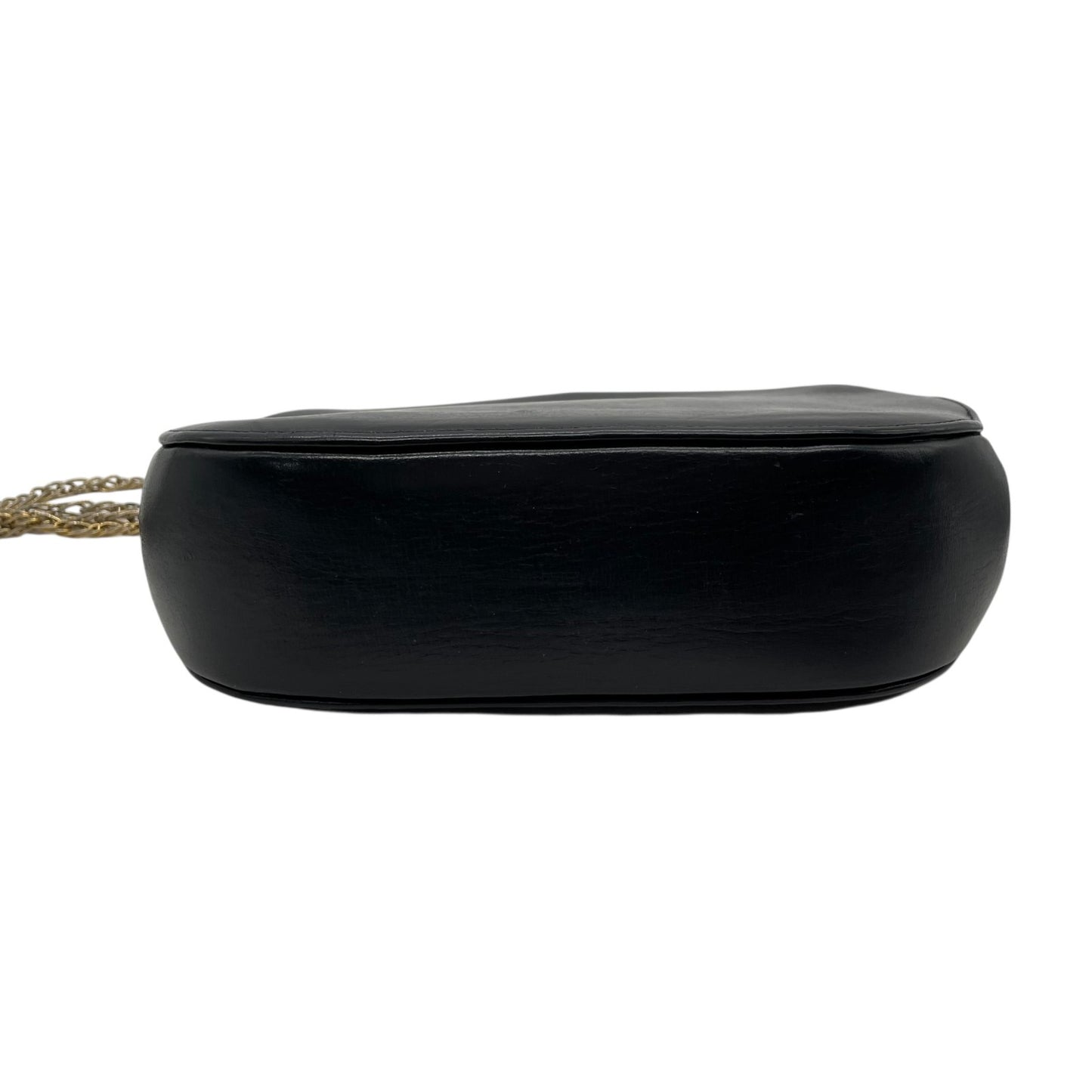 希少 ヴィンテージ Cartier カルティエ サファイアライン チェーンショルダーバッグ 黒 ブラック レザー ゴールドチェーン クロスボディ ダブルチェーン 完売 人気 K10