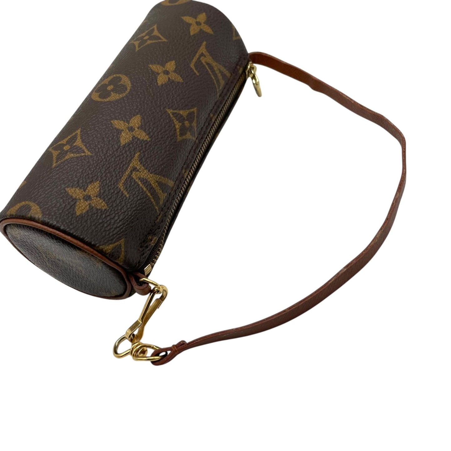 美品 ルイヴィトン モノグラム パピヨン用 ミニポーチ モノグラムキャンバス×レザー ゴールド金具 正規品 D2