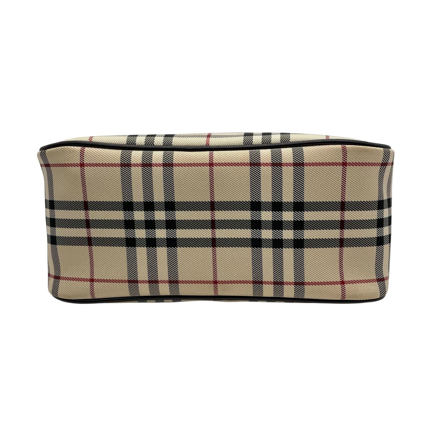 美品 BURBERRY バーバリー ノバチェック柄 ハンドバッグ ミニボストンバッグ ベージュ キャンバス×ブラウンレザー メンズ レディース ボーイズ ガールズ 旅行 ビジネス K10