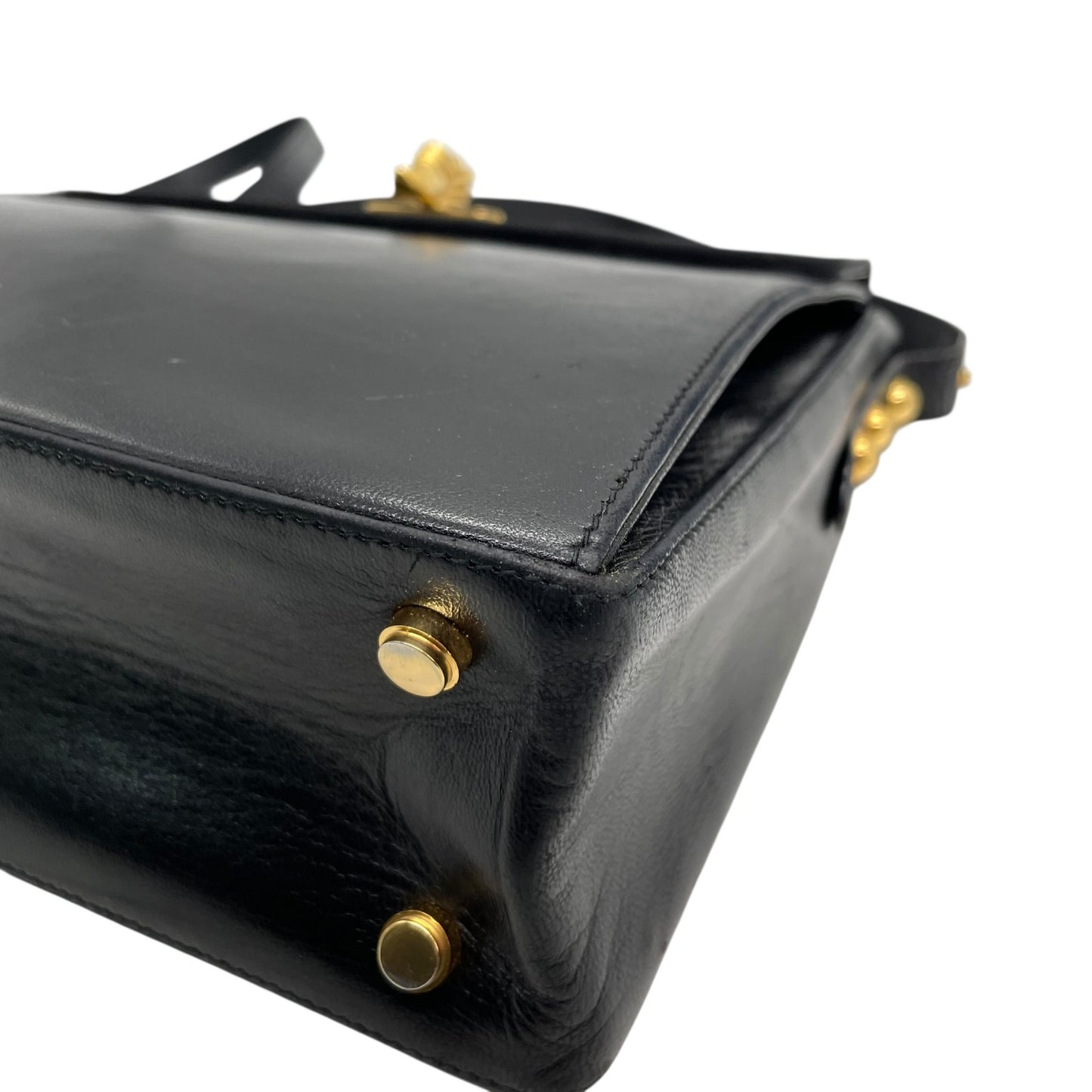 Salvatore Ferragamo フェラガモ ショルダーバッグ ブラック レザー ゴールド金具 斜め掛け可 ヴィンテージ レディース B