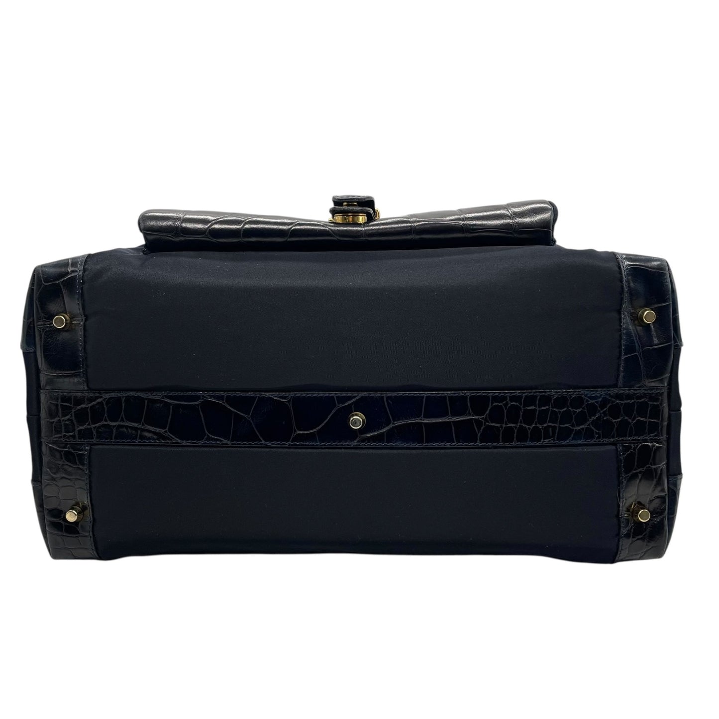 美品 GIANNNI VERSACE ジャンニヴェルサーチェ ショルダーバッグ ボストンバッグ メデューサ ブラック 黒 ナイロン×エンボスレザー ゴールド金具 ユニセックス A4