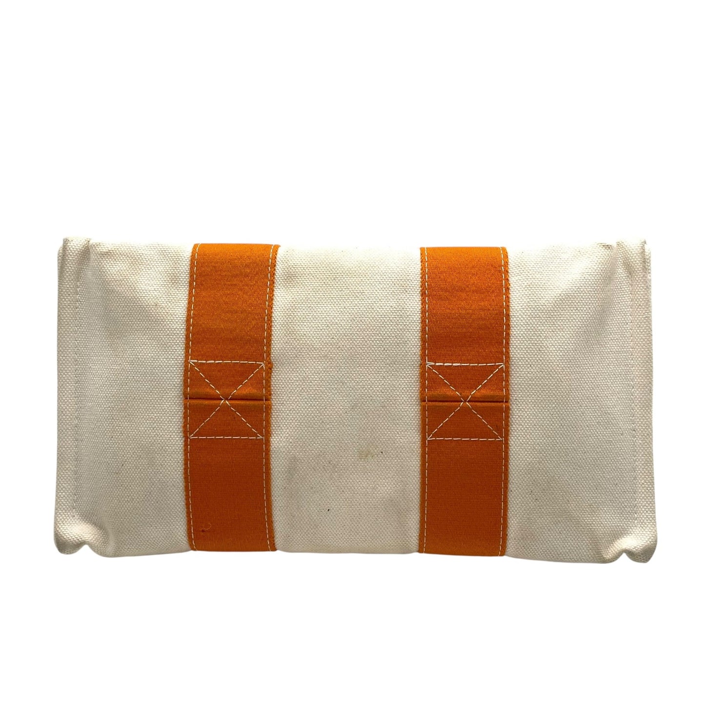 HERMES エルメス ボラボラPM ボラボラトート トートバッグ ハンドバッグ キャンバス アイボリー オレンジ シルバー金具 レディース B