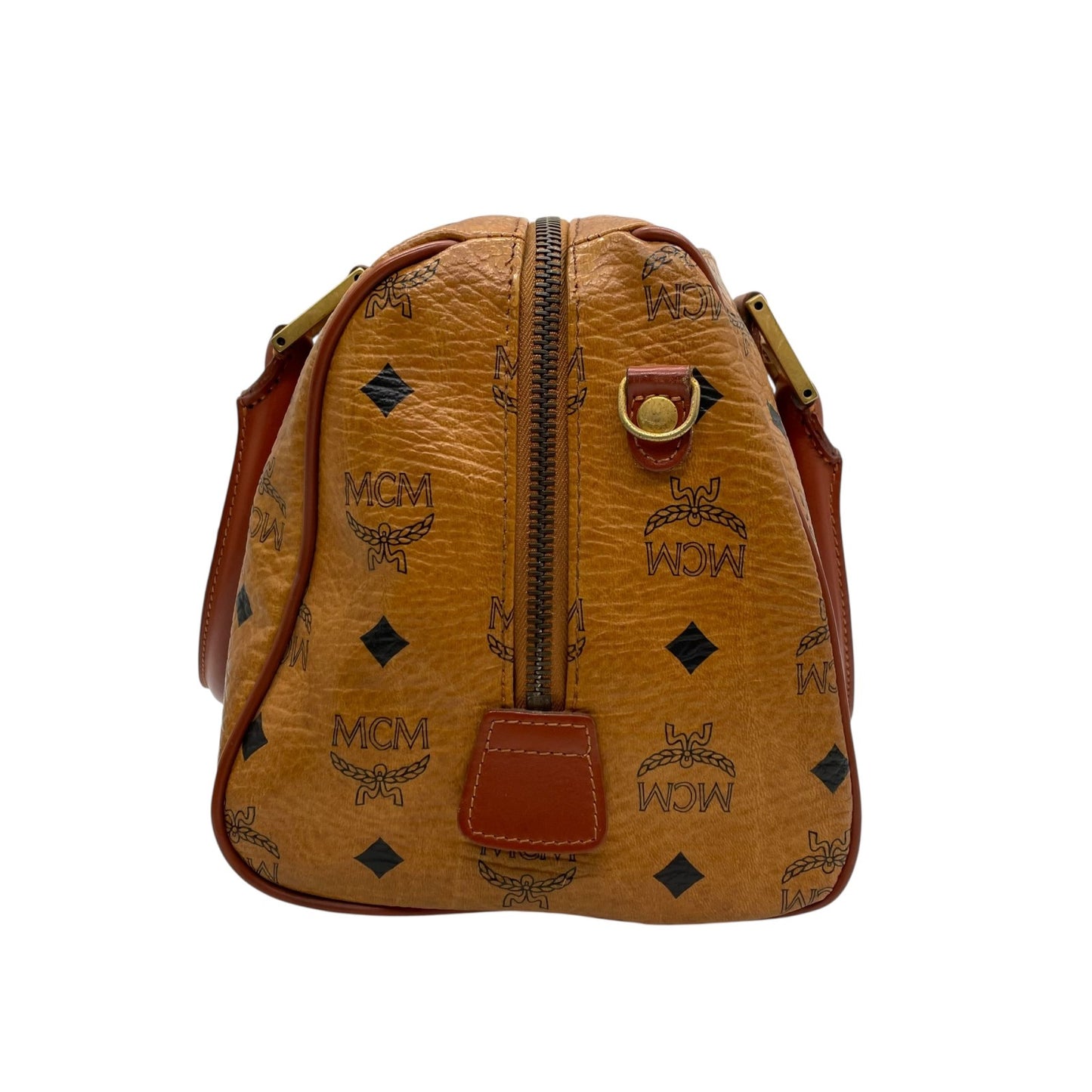 MCM エムシーエム ヴィセトス柄 ボストンバッグ 2WAY ハンドバッグ ショルダーバッグ レザー ブラウン 茶色 ヴィンテージ C