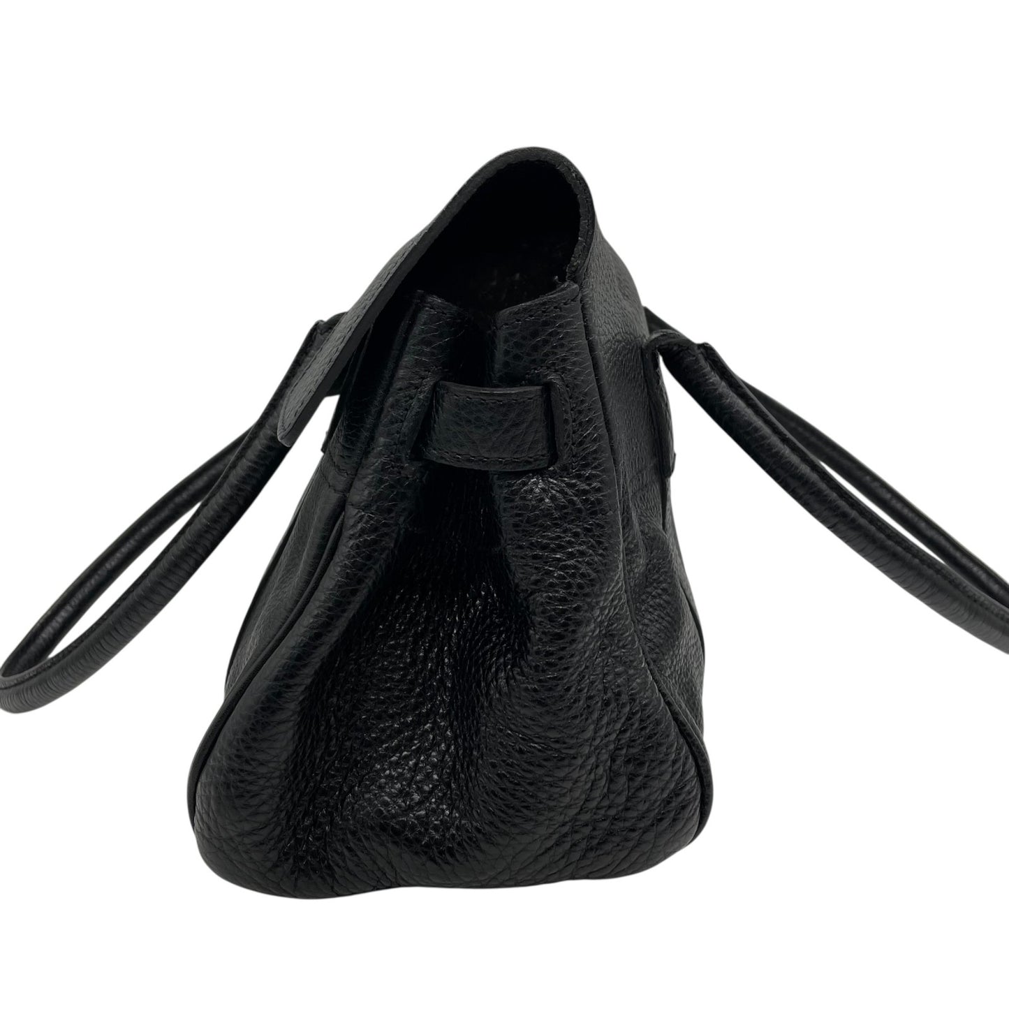 未使用級 美品 MULBERRY マルベリー ベイズウォーター ハンドバッグ トートバッグ 黒 ブラック レザー シボ革 ゴールド金具 肩掛け可 ターンロック レディース E