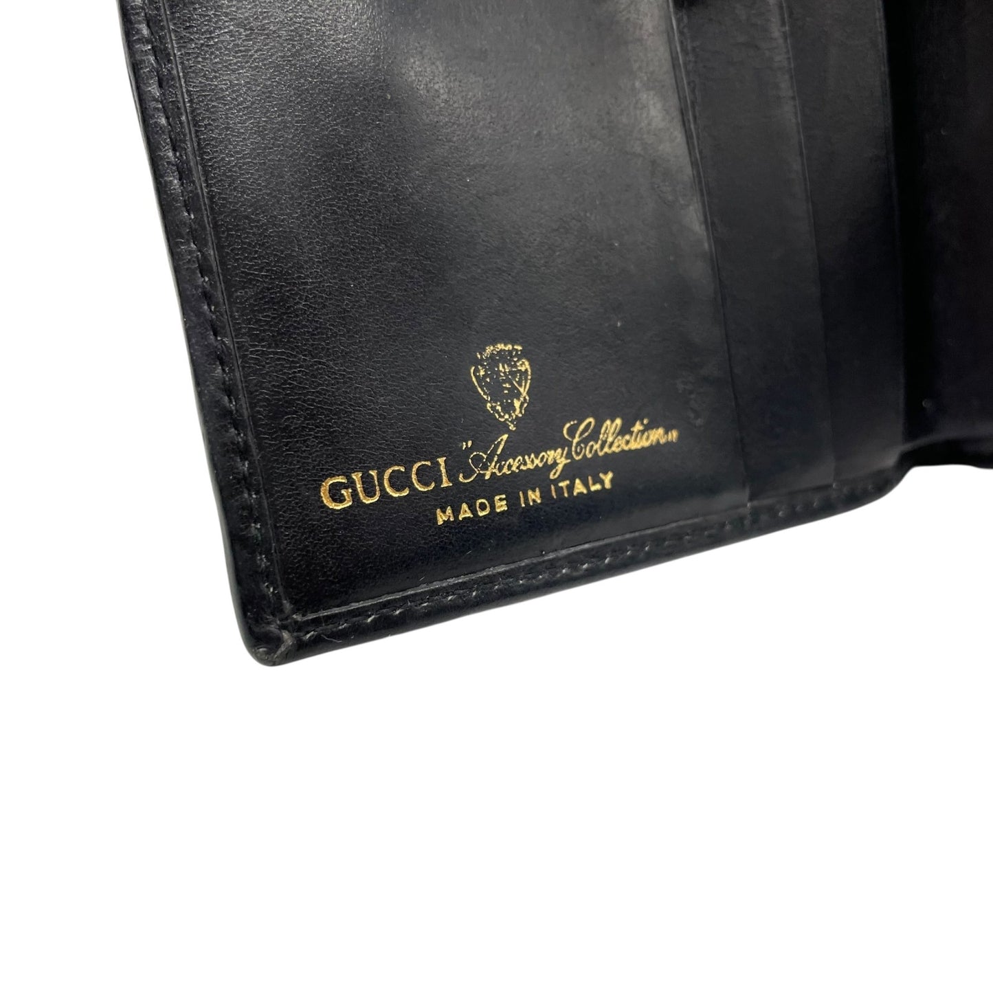 グッチ GUCCI シェリーライン 二つ折り財布 GGキャンバス レザー 黒 ブラック ゴールド金具 ヴィンテージ W4