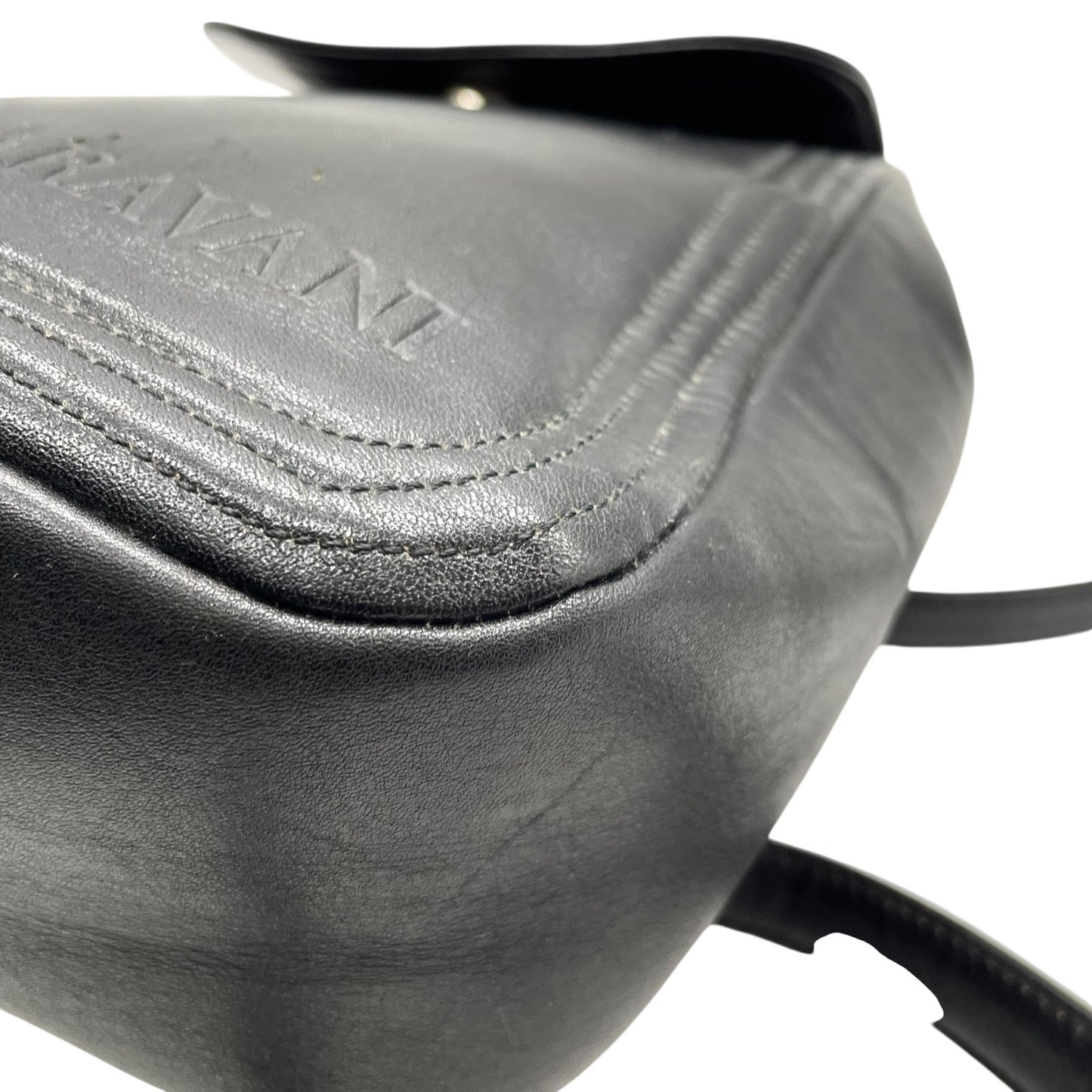 VALENTINO GARAVANI ヴァレンティノ ガラヴァーニ リュックサック バックパック フラップ付き 本革 レザー ブラック ロゴ メンズ レディース K5