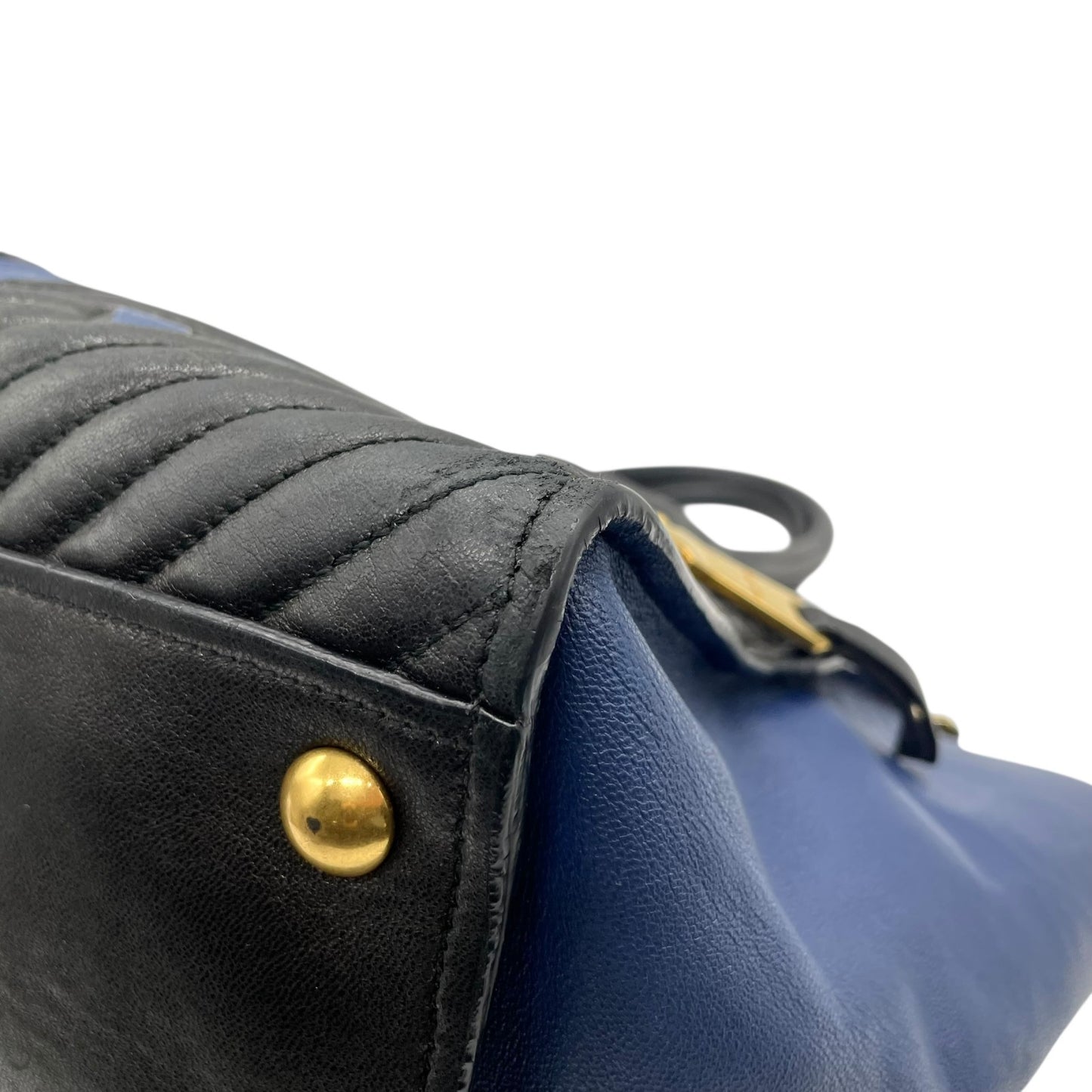 美品 miu miu ミュウミュウ トートバッグ ハンドバッグ バイカラー バイカー ナッパ ゴールド金具 レディース レザー 本革 A1