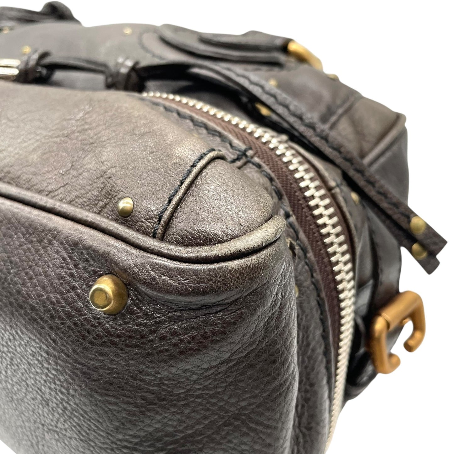 Chloe クロエ パディントン ハンドバッグ 南京錠 ボーリングバッグ ダークブラウン 鍵付き Y2K Archive レザー 本革 C