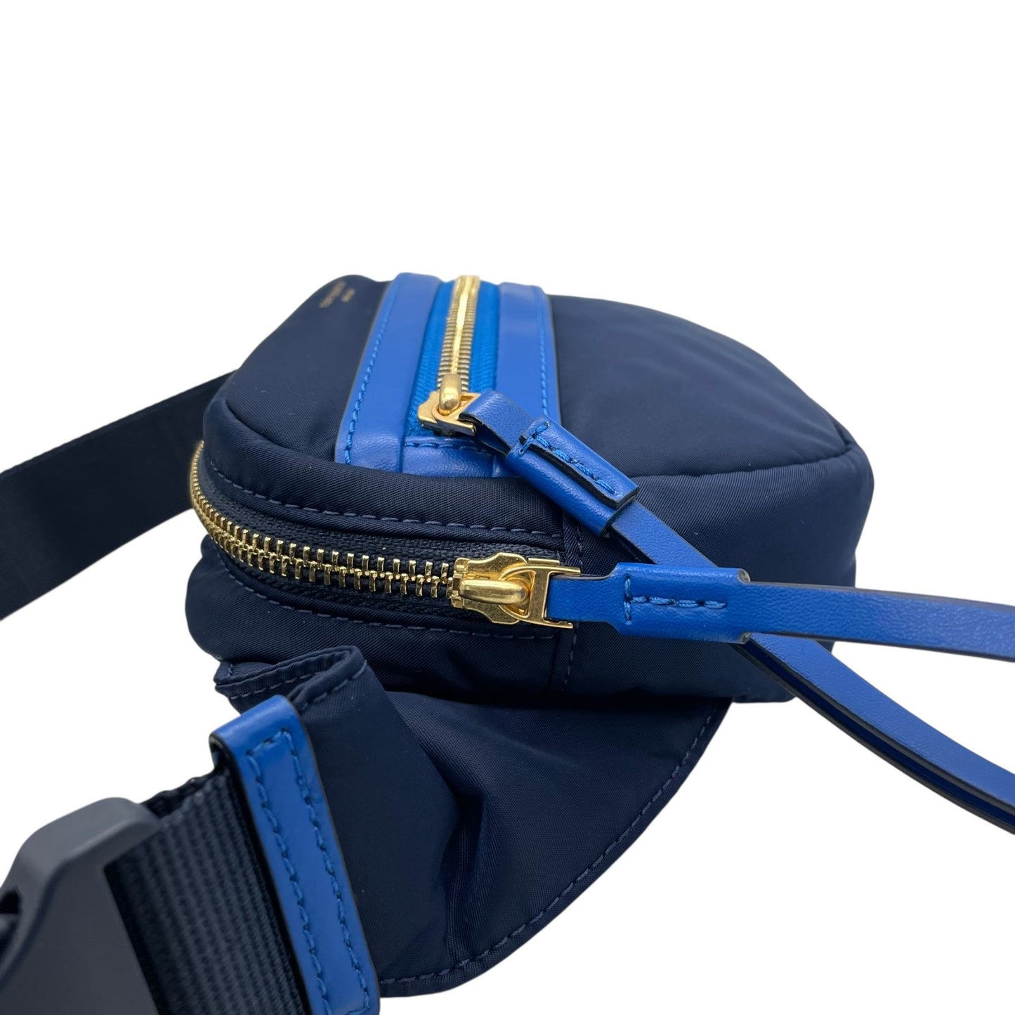未使用級 美品 トリーバーチ TORY BURCH ボディバッグ ウエストポーチ ショルダーバッグ ネイビー 紺 ブルー 青ナイロン レザー コンビ B1