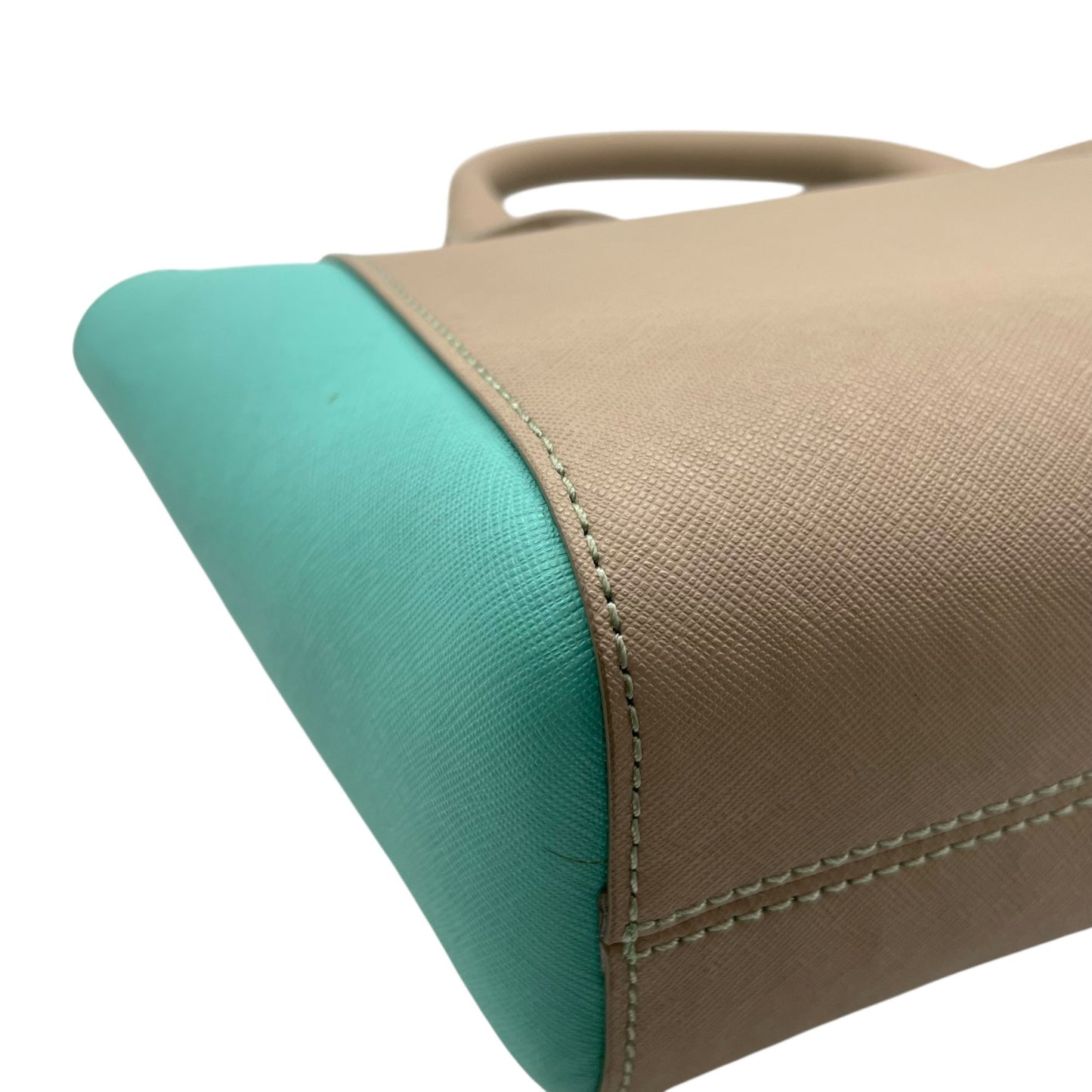 美品 ジルスチュアート JILLSTUART トートバッグ ショルダーバッグ 肩掛け 2WAY バイカラー ゴールド ポーチ付き ベージュ×ミントグリーン D2