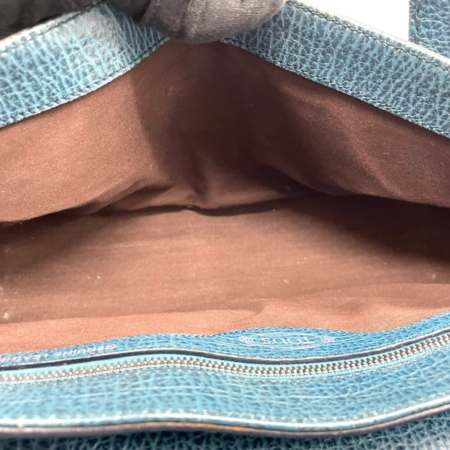 トッズ TOD’S ハンドバッグ ミニボストン グレインレザー 青 ブルー シルバー金具 レディース A7