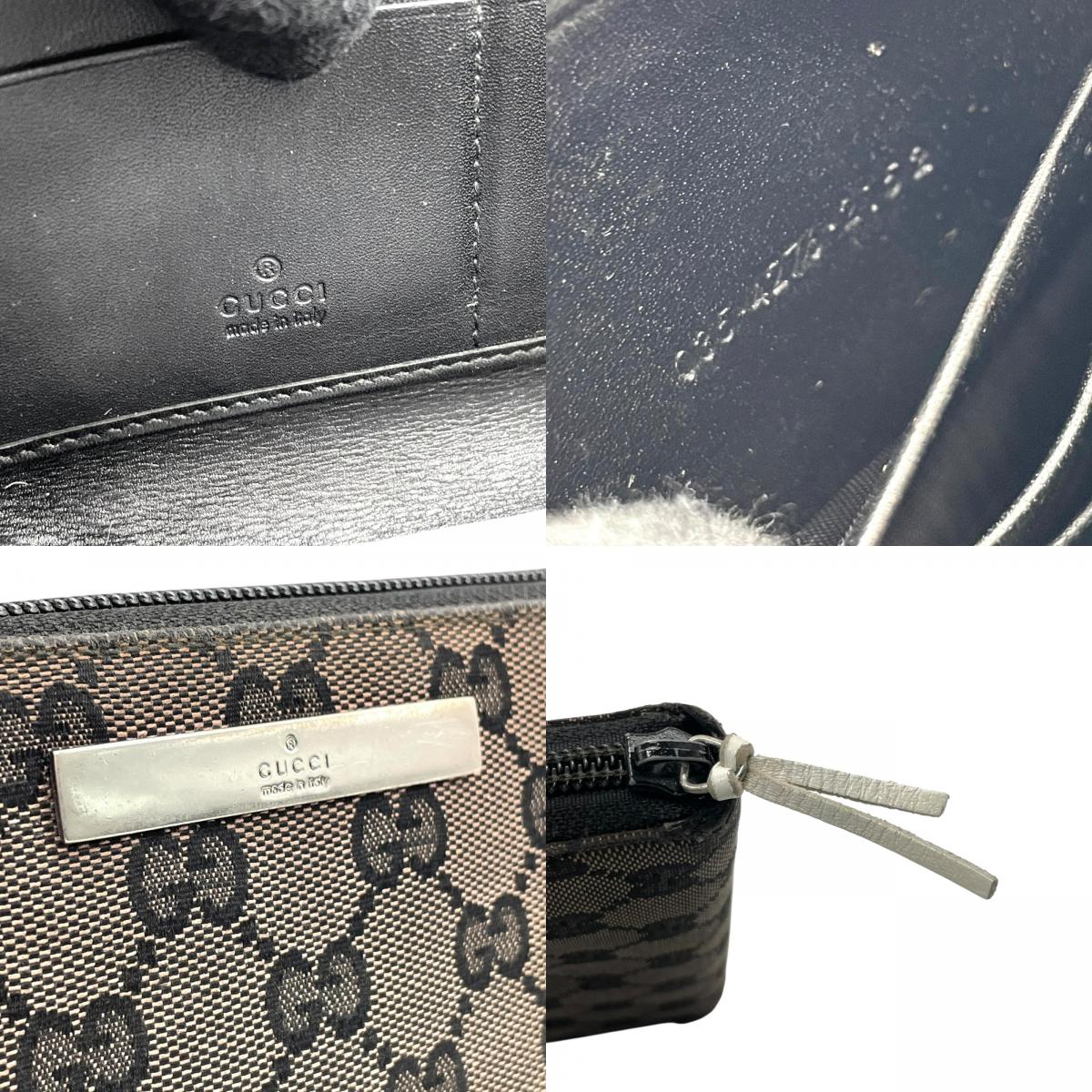 グッチ GUCCI 長財布 ラウンドファスナー GGキャンバス レザー ブラウン 茶 GG柄 ロゴ シルバー金具 メンズ レディース M1