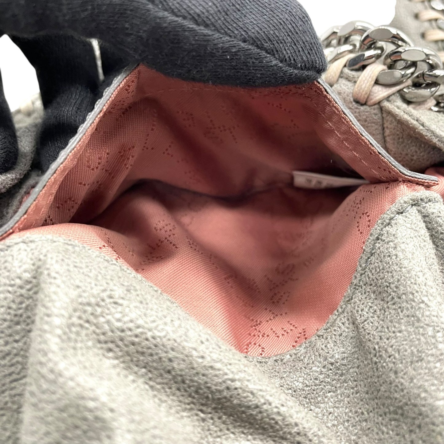 美品 ステラマッカートニー STELLA McCARTNEY ファラベラ 2way ハンドバッグ ショルダーバッグ グレー チェーンショルダー 斜め掛け可 シルバー金具 レディース K10