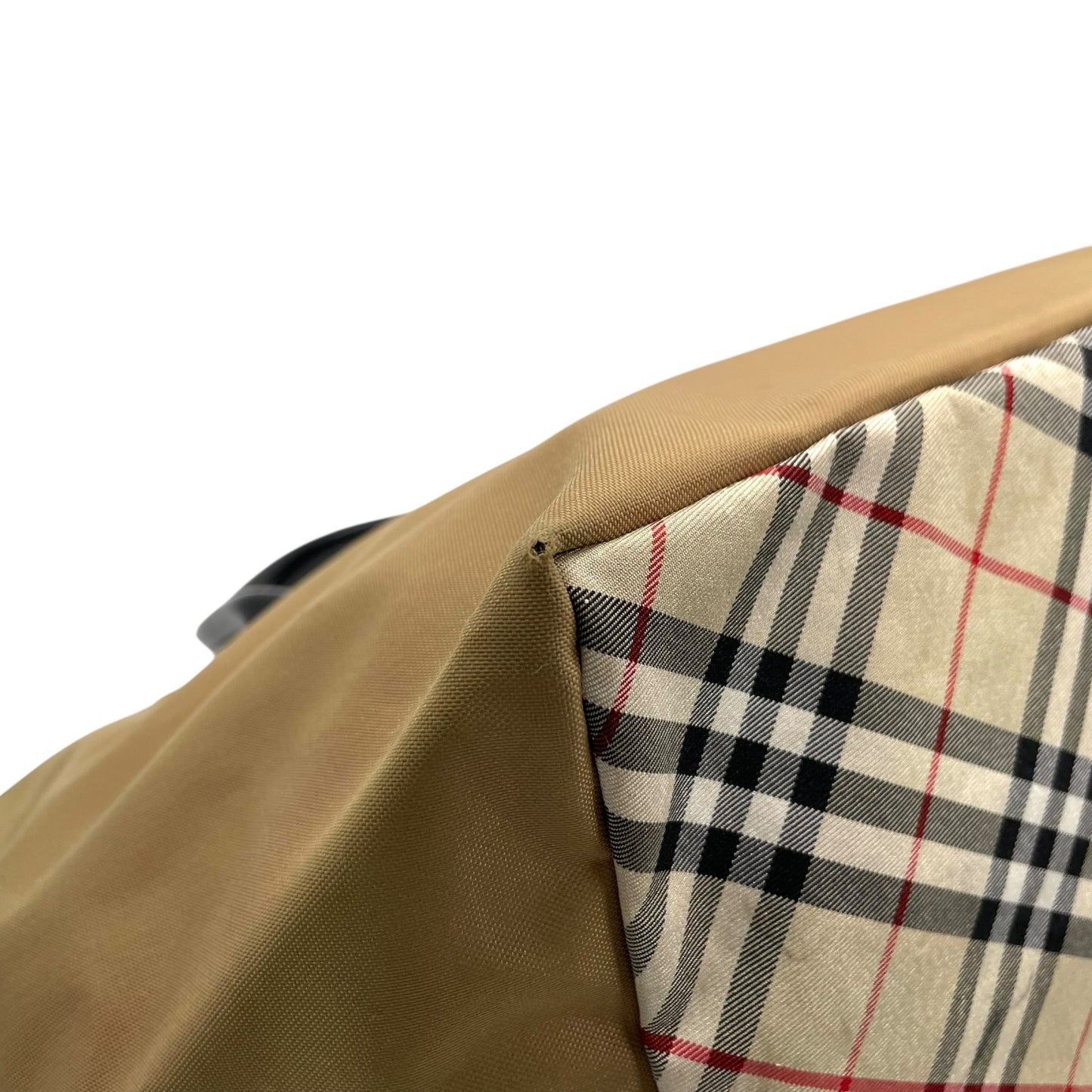 バーバリーブルーレーベル BURBERRY BLUE LABEL ハンドバッグ トートバッグ カーキベージュ ナイロン レザー ノバチェック ファスナー開閉 手提げ レディース Z3