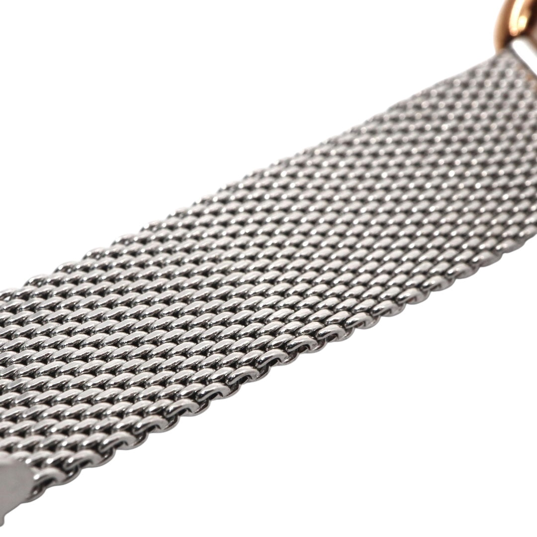 美品 電池交換済 コーチ 腕時計 CA.105.7.95.1319 レディース クオーツ シグネチャー柄文字盤 ピンクゴールド シルバー コンビカラー メッシュベルト エレガント フェミニン ドレスウォッチ クリーニング済み G3