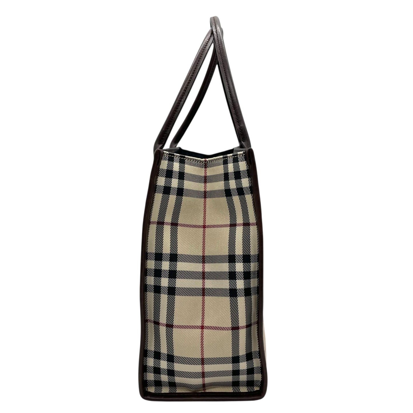 バーバリー BURBERRY トートバッグ ハンドバッグ ノバチェック ベージュ ブラウン 茶色 キャンバス レザー