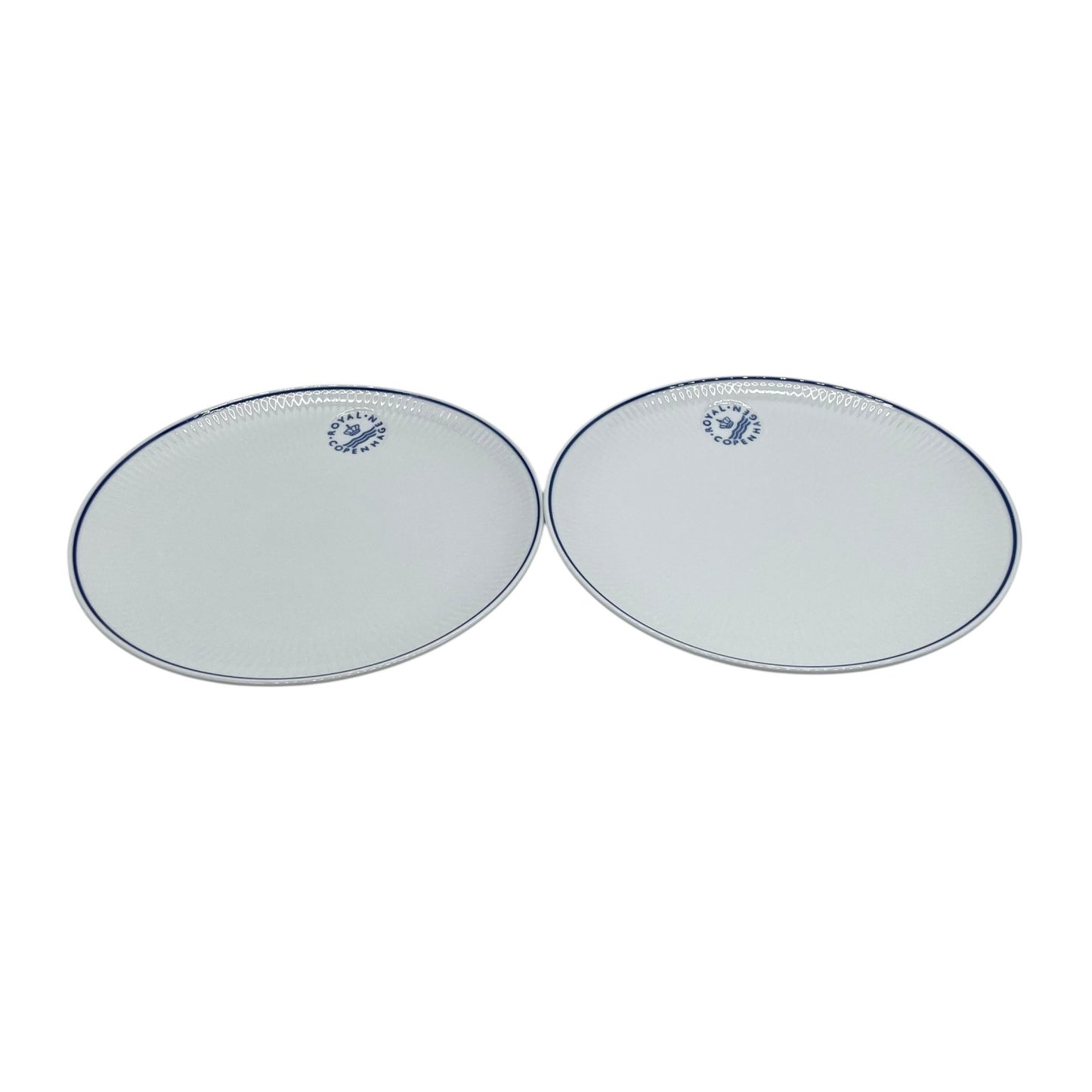 未使用 美品 Royal Copenhagen ロイヤルコペンハーゲン ブルーライン 丸皿 クーププレート 23cm 2枚セット 食器 箱付き