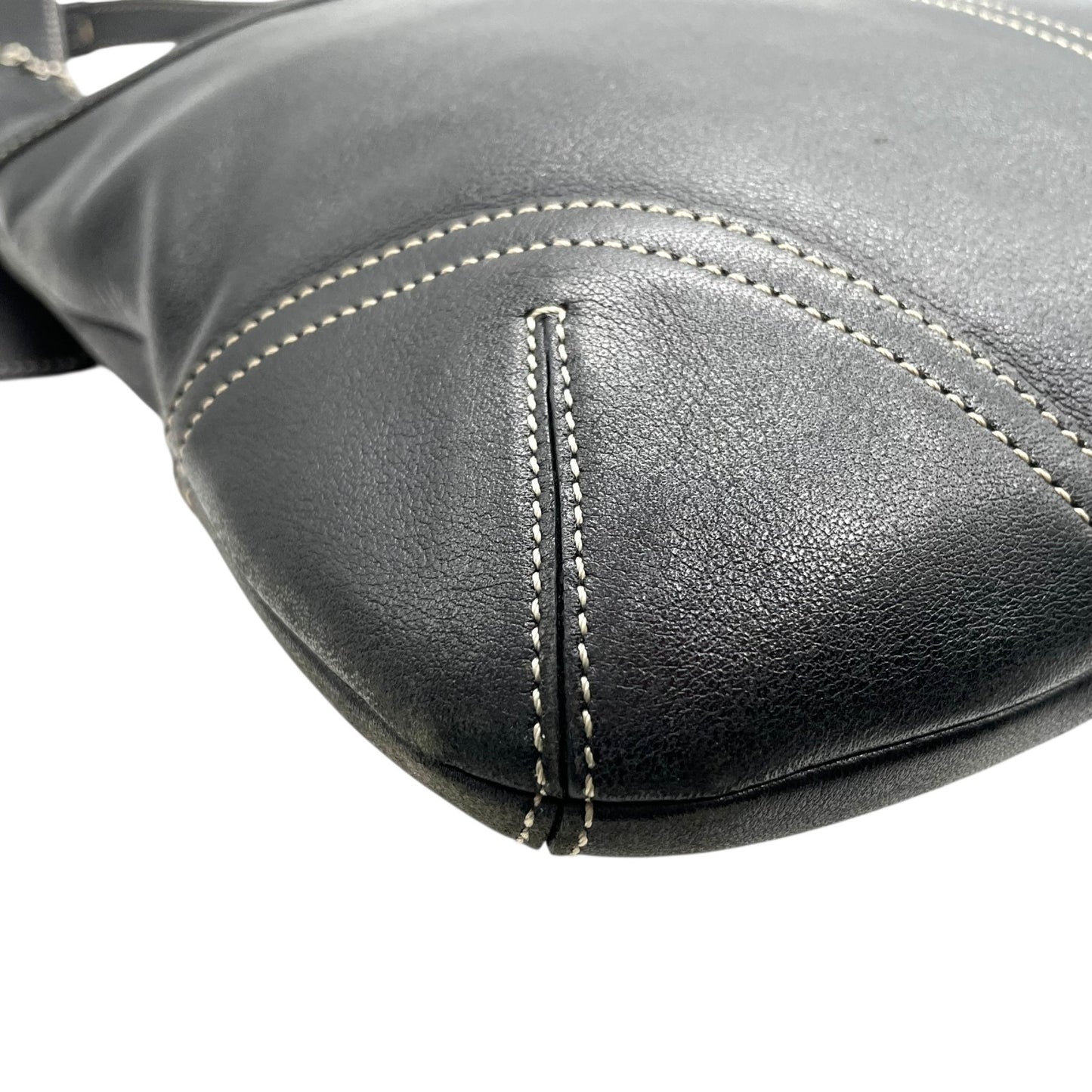 コーチ COACH ショルダーバッグ 9549 レザー 黒 ブラック シルバー金具 ホワイトステッチ 肩掛け 通勤 通学 E5