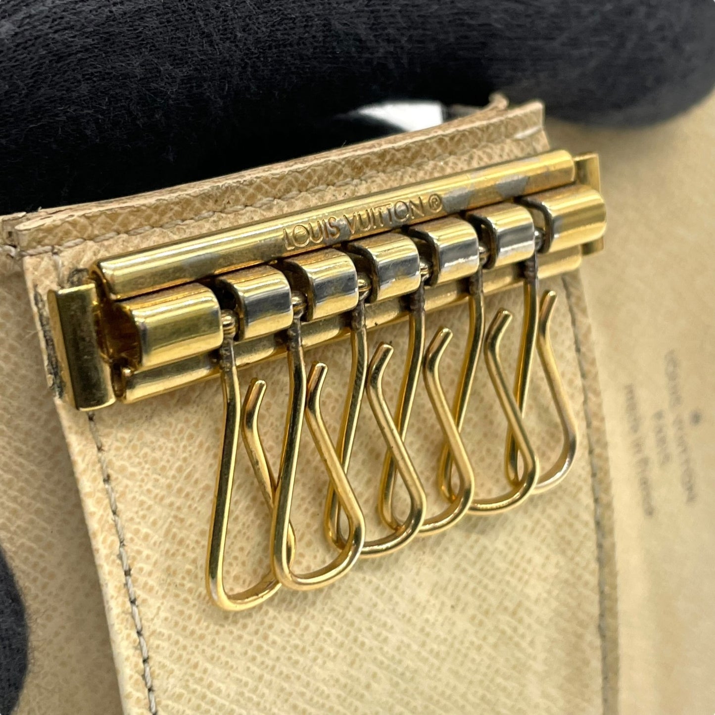 ルイ・ヴィトン Louis Vuitton ミュルティクレ6 N61745 ダミエ アズール 6連キーケース ホワイト グレー PVC×レザー ゴールド金具 レディース メンズ M5