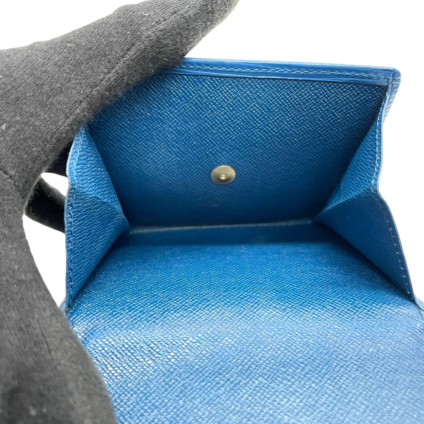 LOUIS VUITTON ルイヴィトン 三つ折り財布 エピ ポルトモネ ビエ カルト クレディ M63485 青 ブルー レザー M4