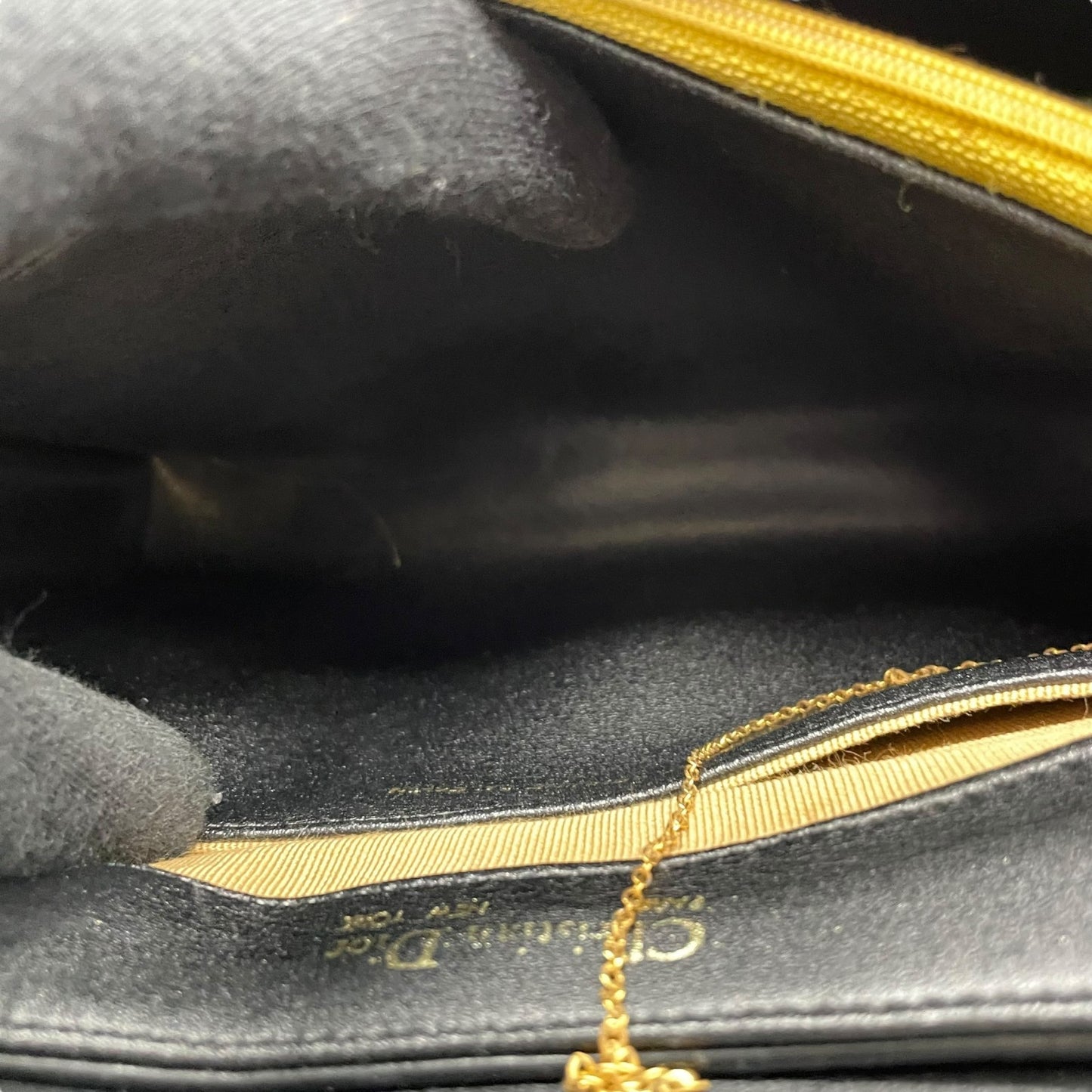 Christian Dior クリスチャンディオール ハンドバッグ ブラック レザー ゴールド金具 ロゴ トップハンドル フラップ フォーマル ヴィンテージ レディース B