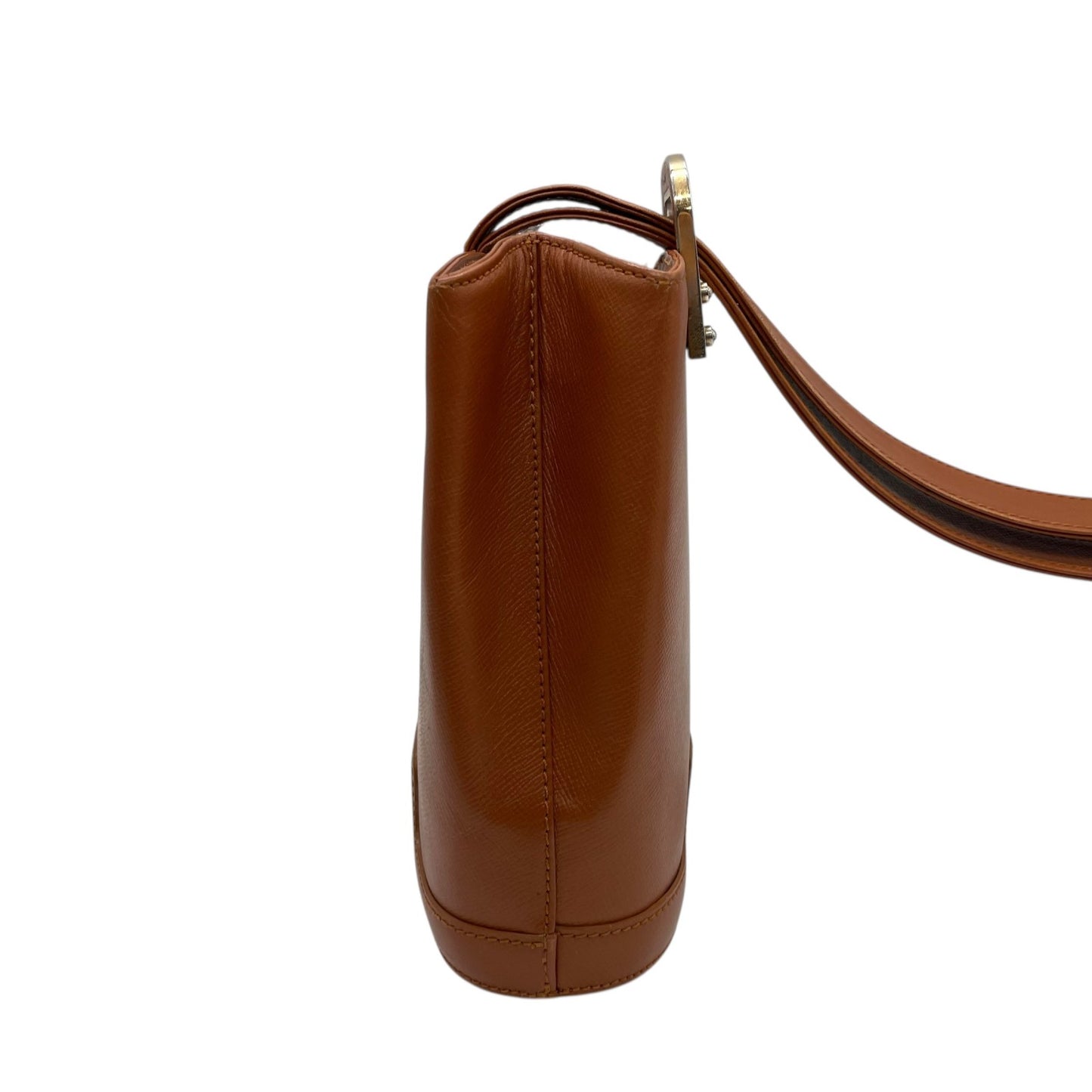 Valextra ヴァレクストラ ヴィンテージ レザー ショルダーバッグ クロスボディ ブラウン ゴールド金具 イタリア製 レディース K5